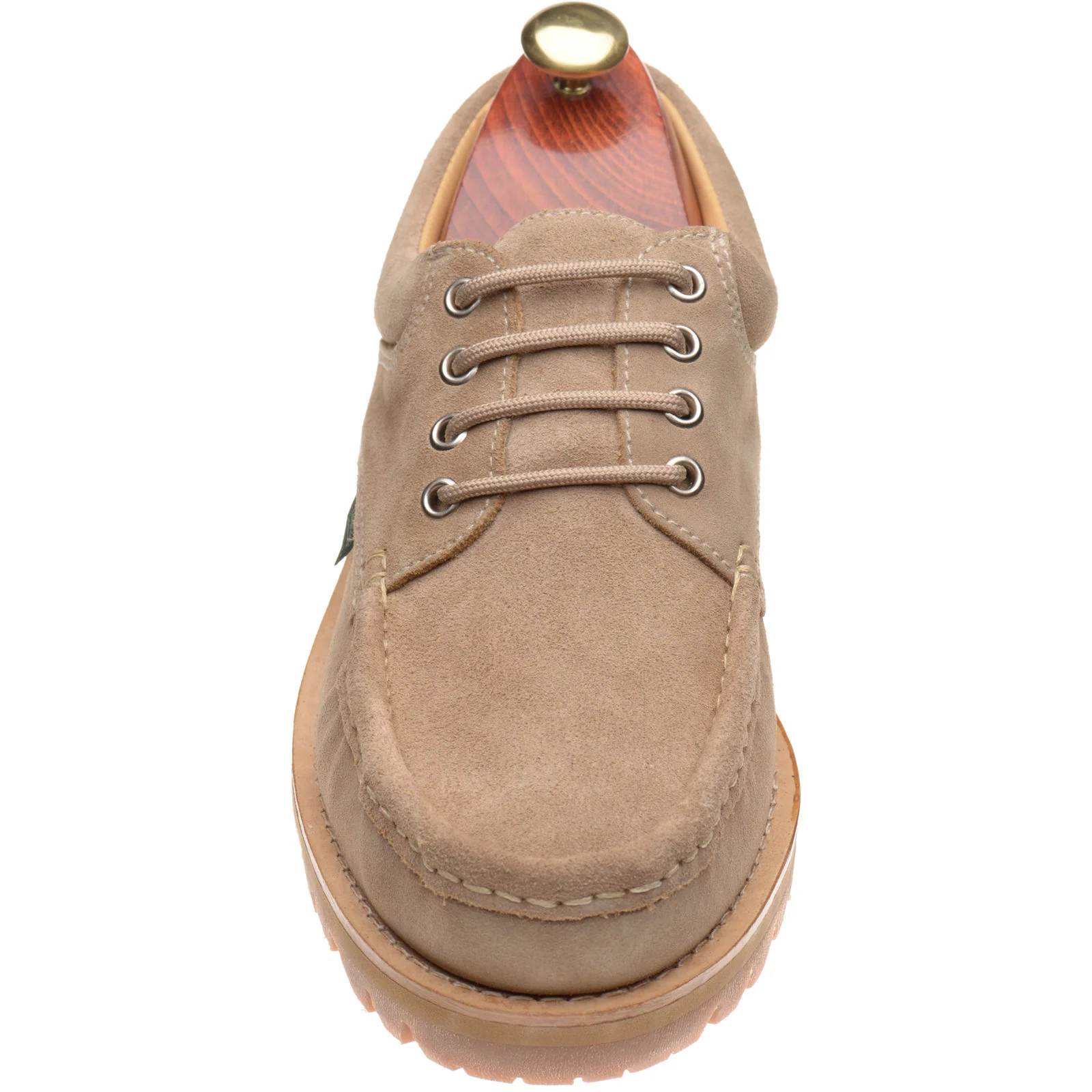 Paraboot Thiers mens rubber-soled Derby shoes in velours muscade - Image 2