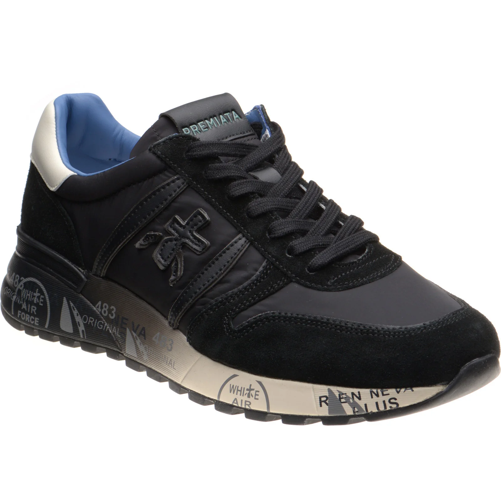 Premiata Lander mens rubber-soled trainers in black