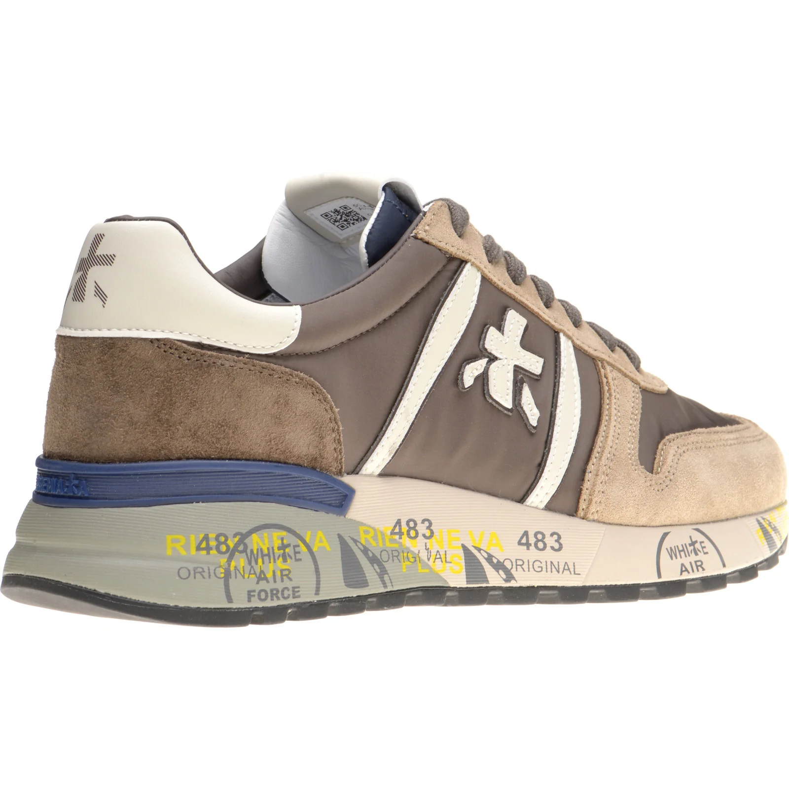 Premiata Lander mens rubber-soled trainers in brown - Image 4