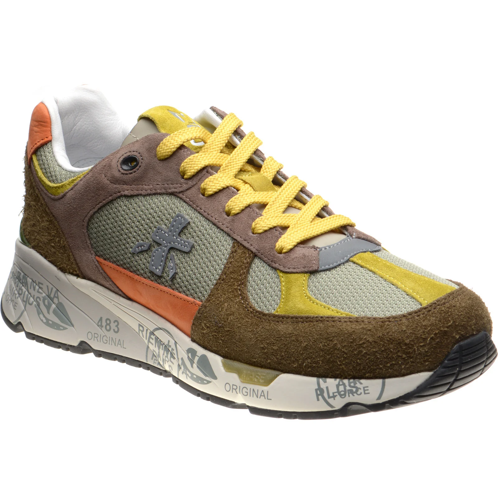 Premiata Mase mens rubber-soled trainers in taupe