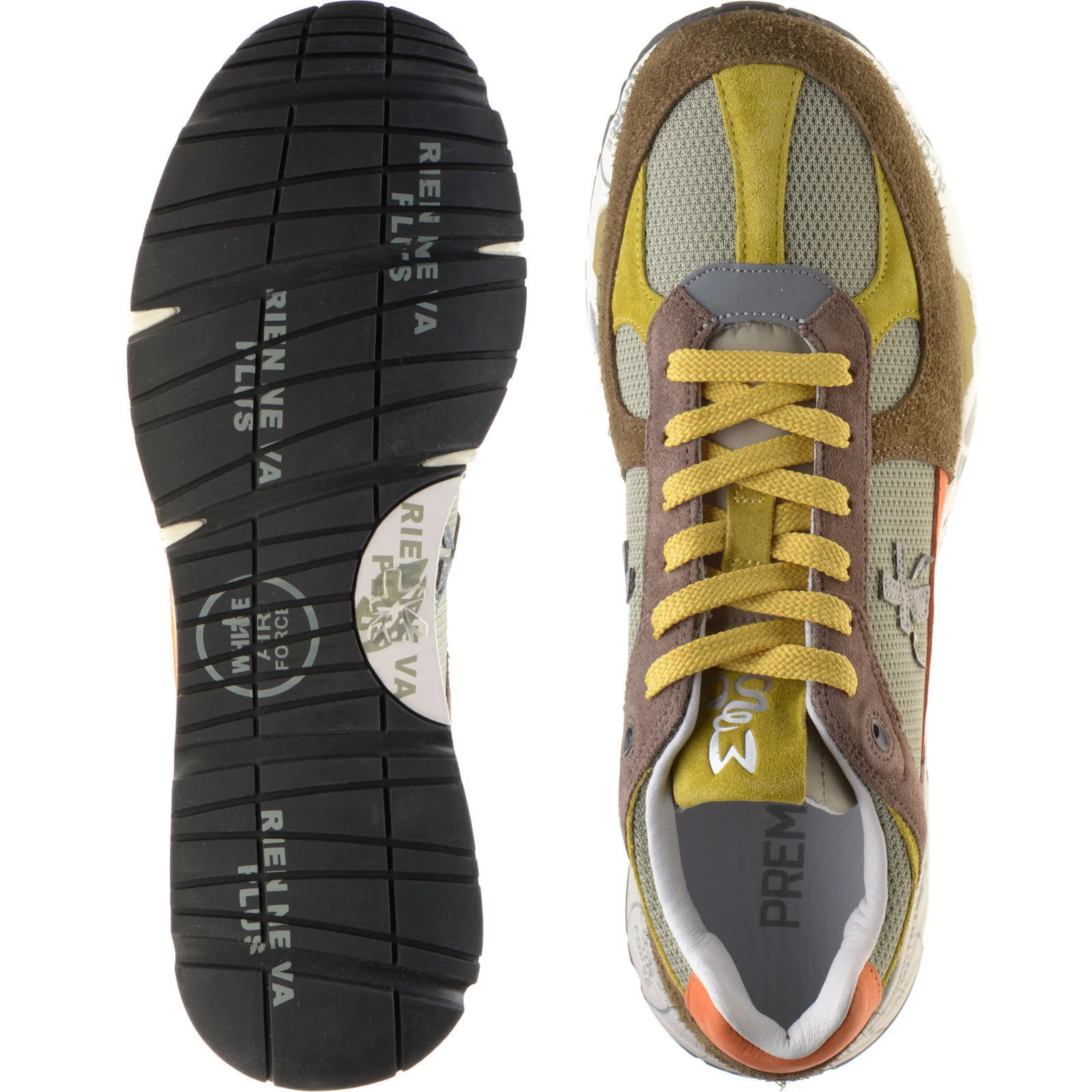 Premiata Mase mens rubber-soled trainers in taupe - Image 3