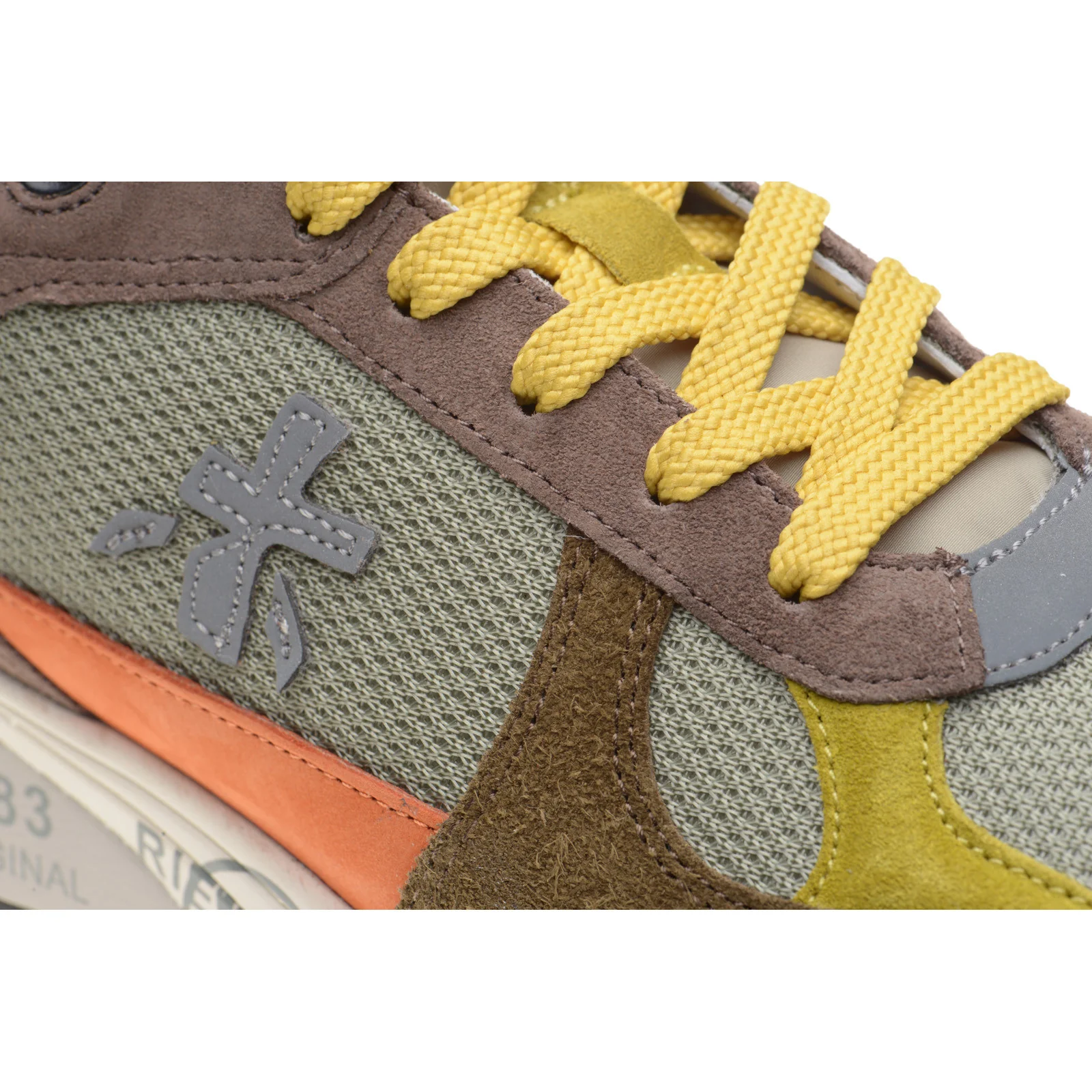 Premiata Mase mens rubber-soled trainers in taupe - Image 5