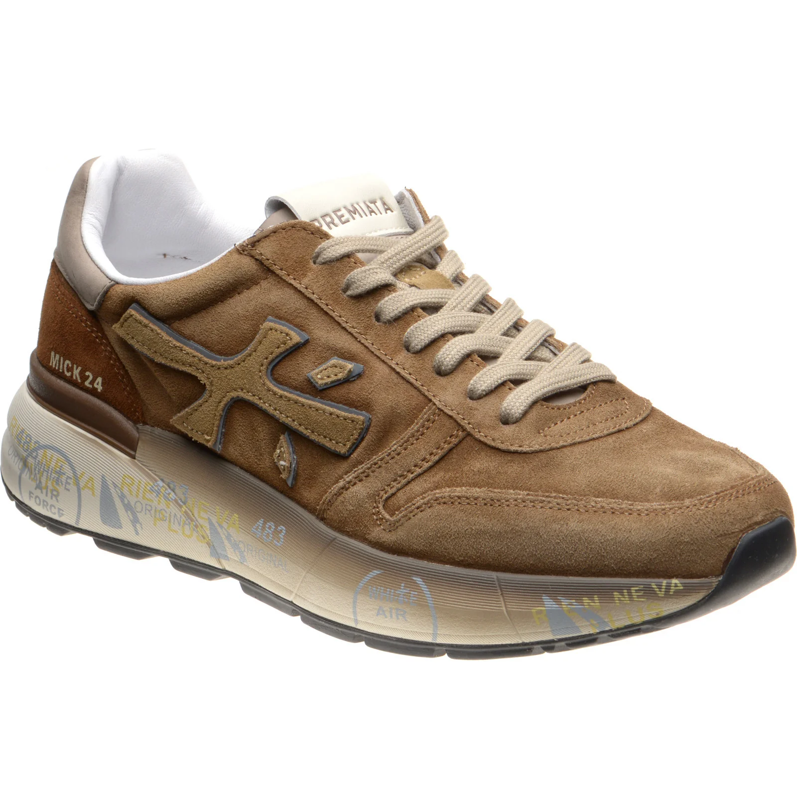Premiata Mick mens rubber-soled trainers in brown