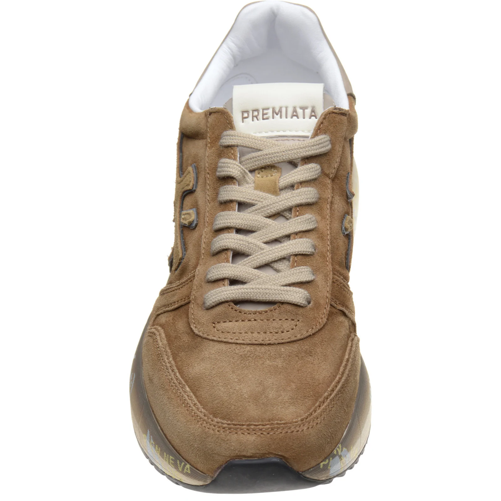 Premiata Mick mens rubber-soled trainers in brown - Image 2