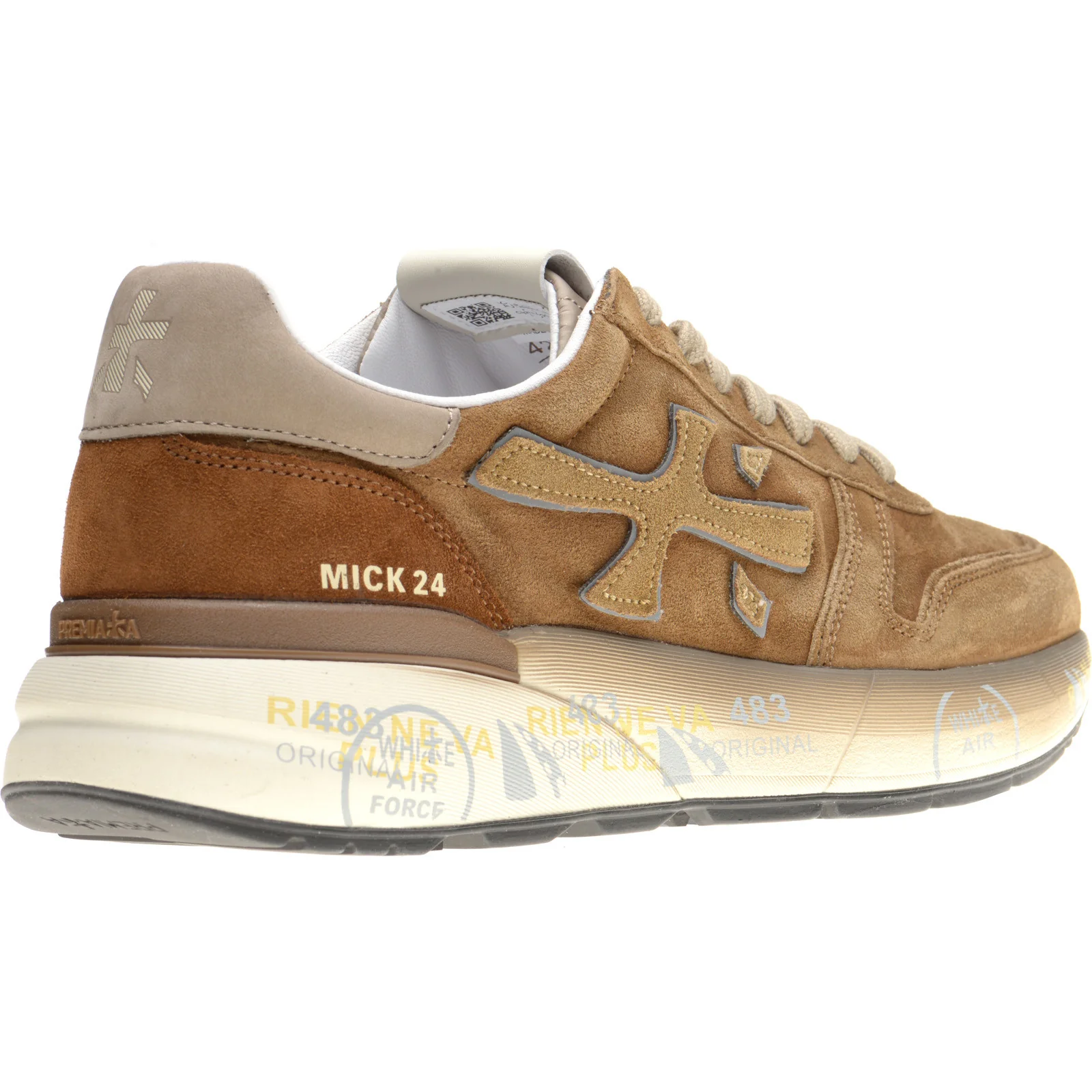 Premiata Mick mens rubber-soled trainers in brown - Image 4