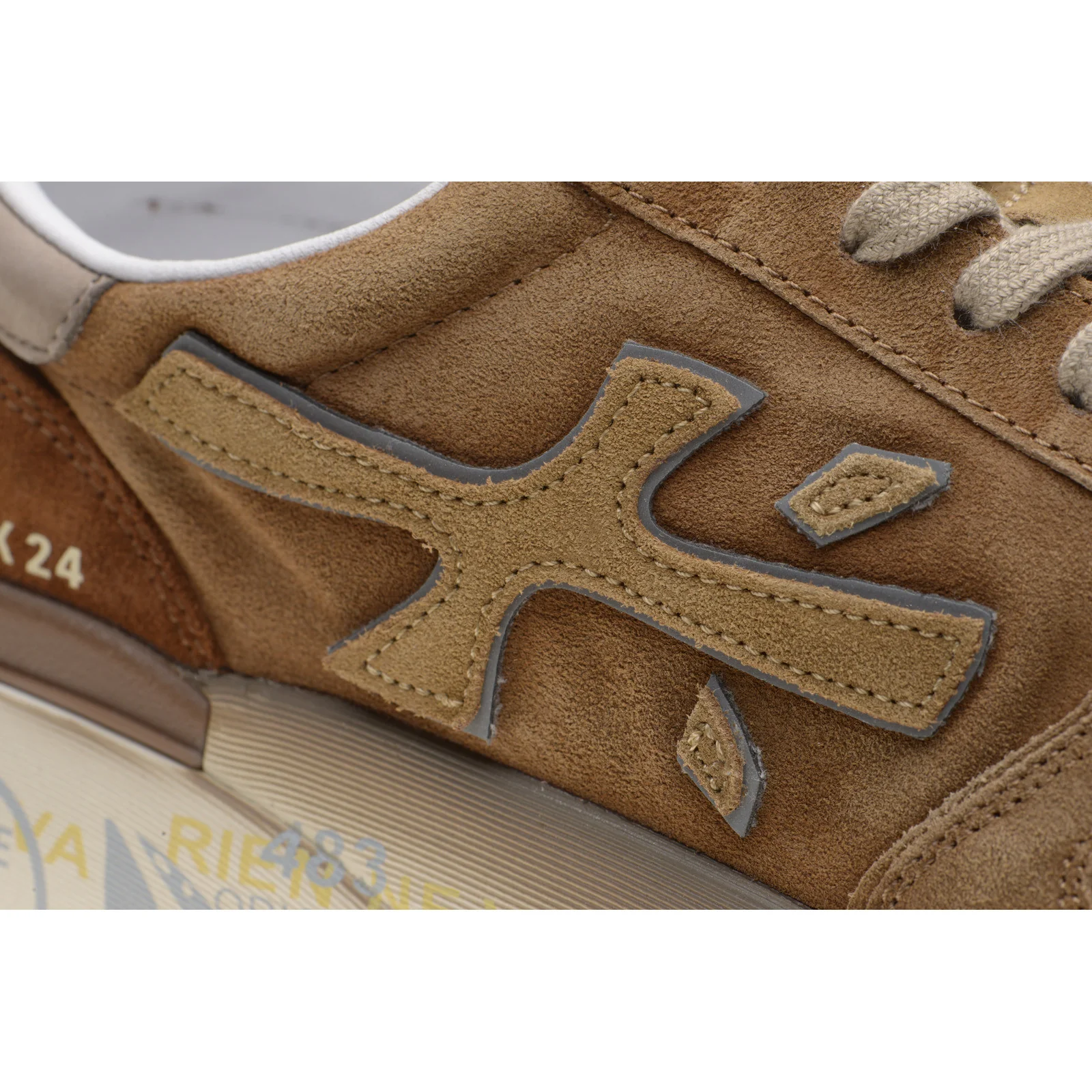 Premiata Mick mens rubber-soled trainers in brown - Image 5