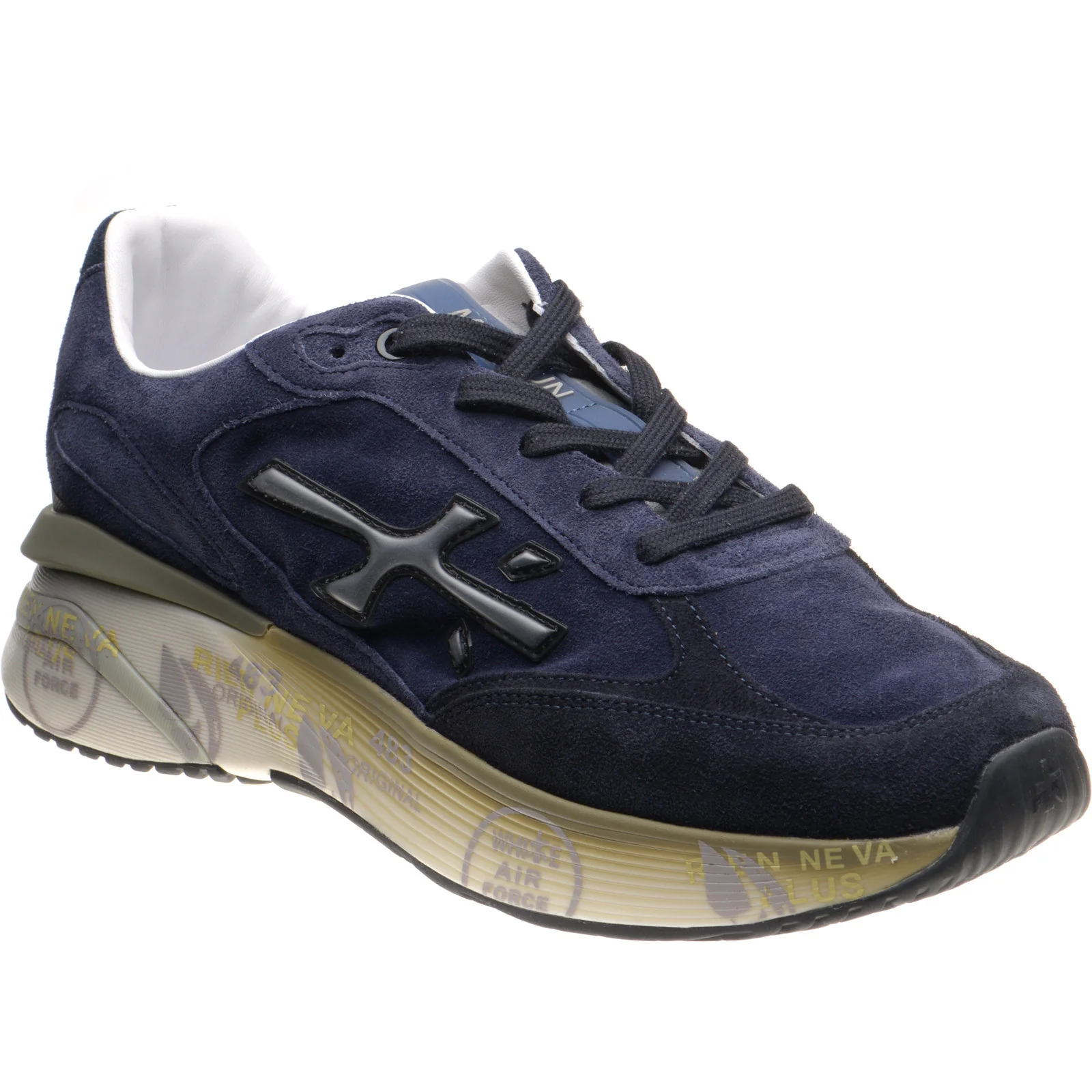 Premiata Moerun mens rubber-soled trainers in blue