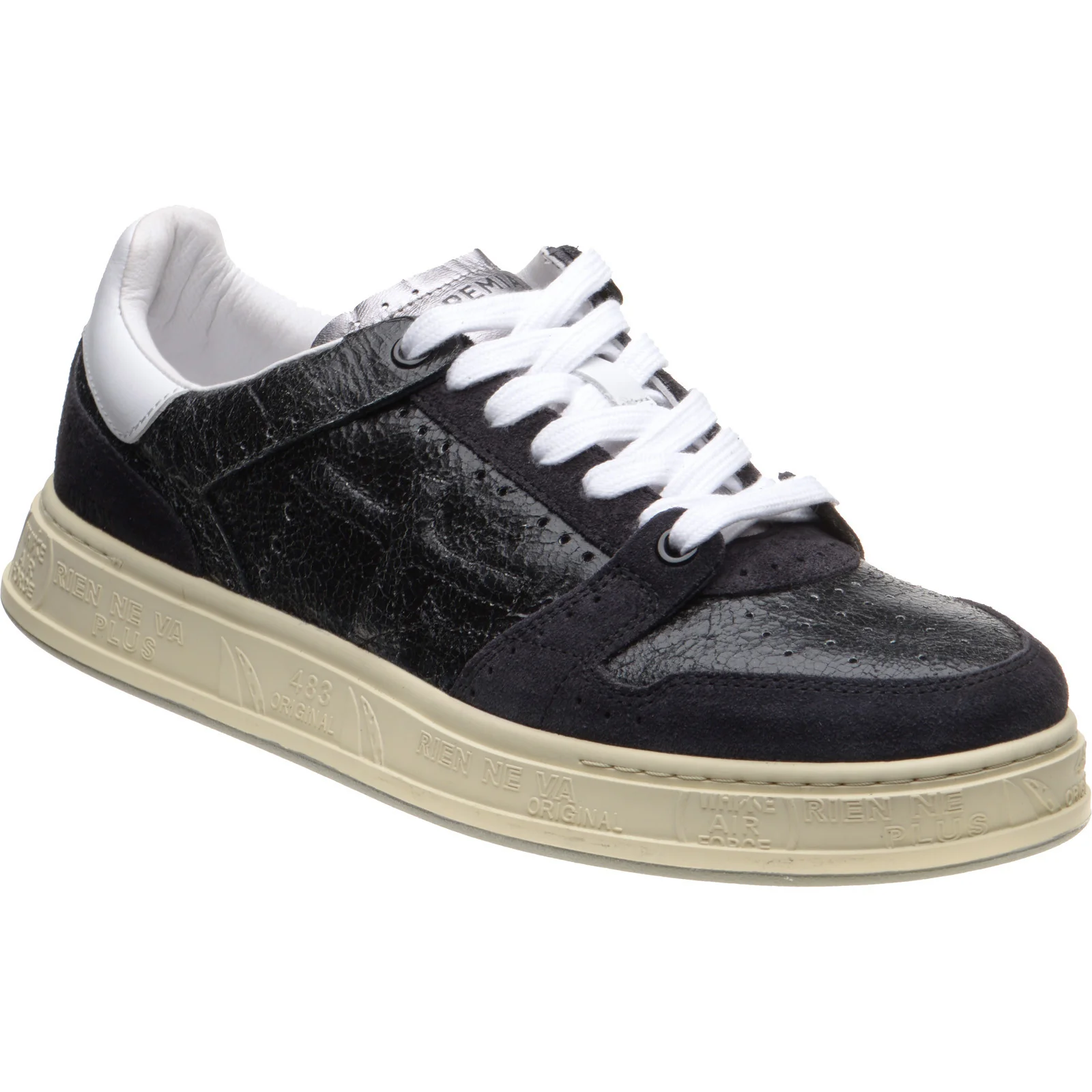 Premiata Quinn mens rubber-soled trainers in black