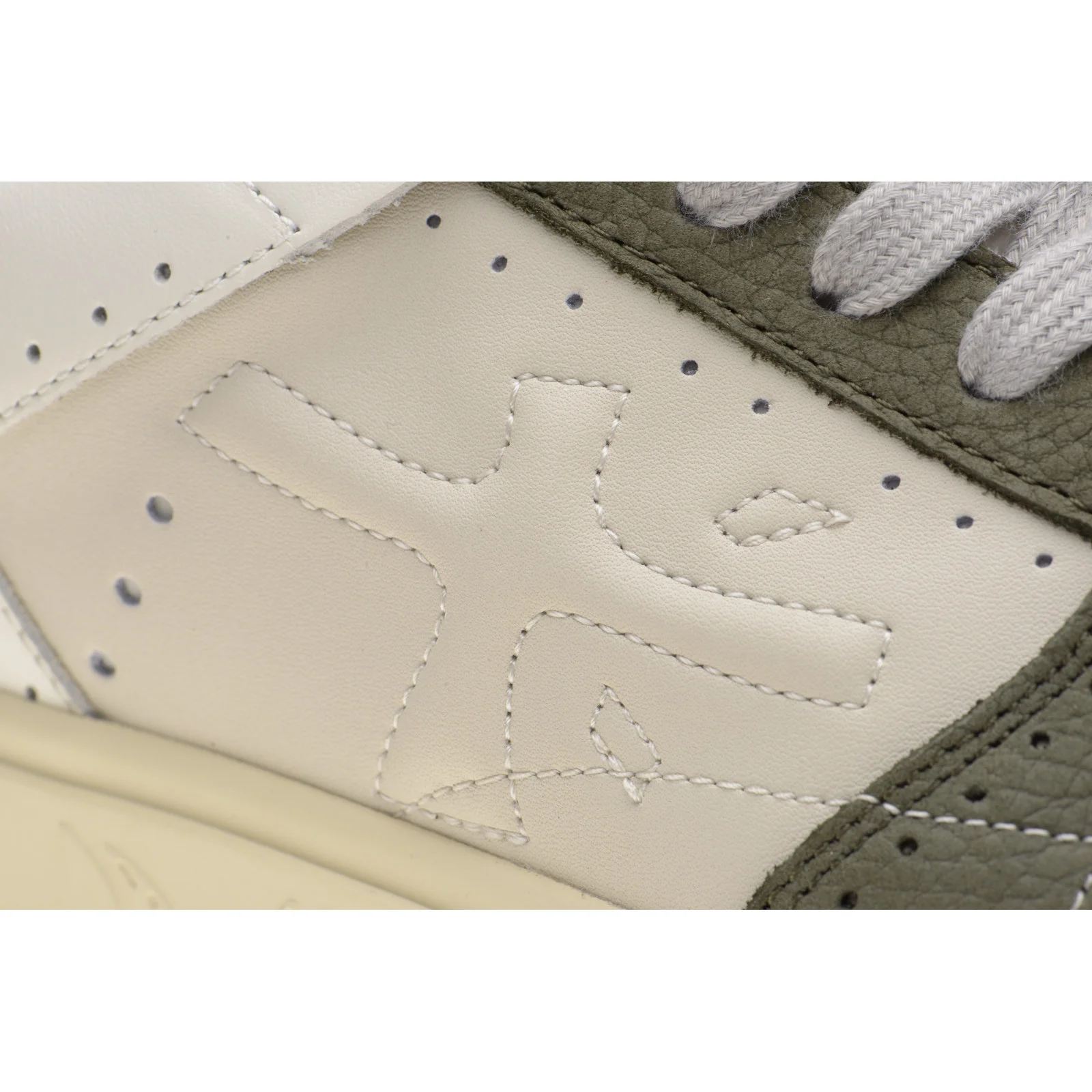 Premiata Quinn mens rubber-soled trainers in white and green - Image 5