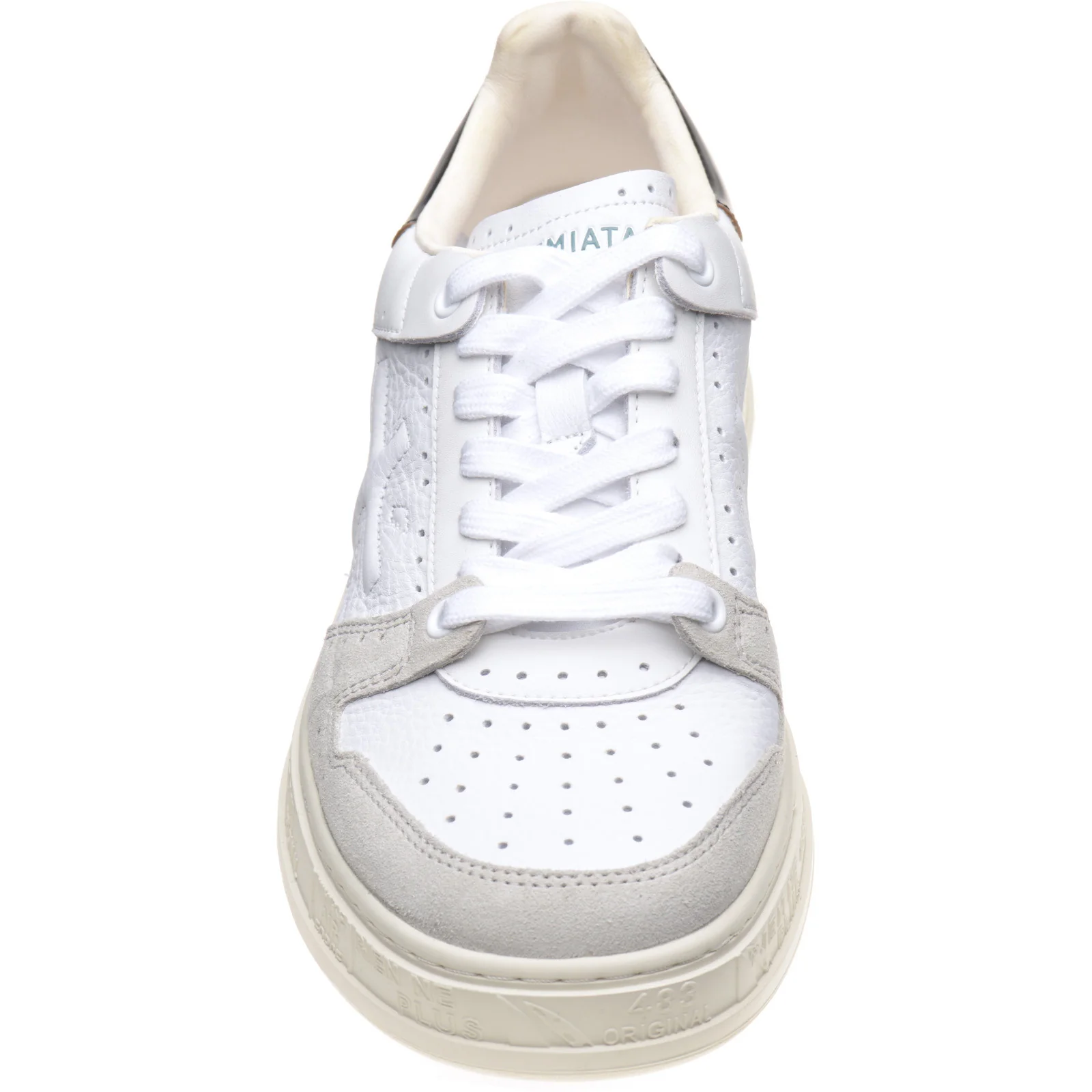 Premiata Quinn mens rubber-soled trainers in white and grey - Image 2