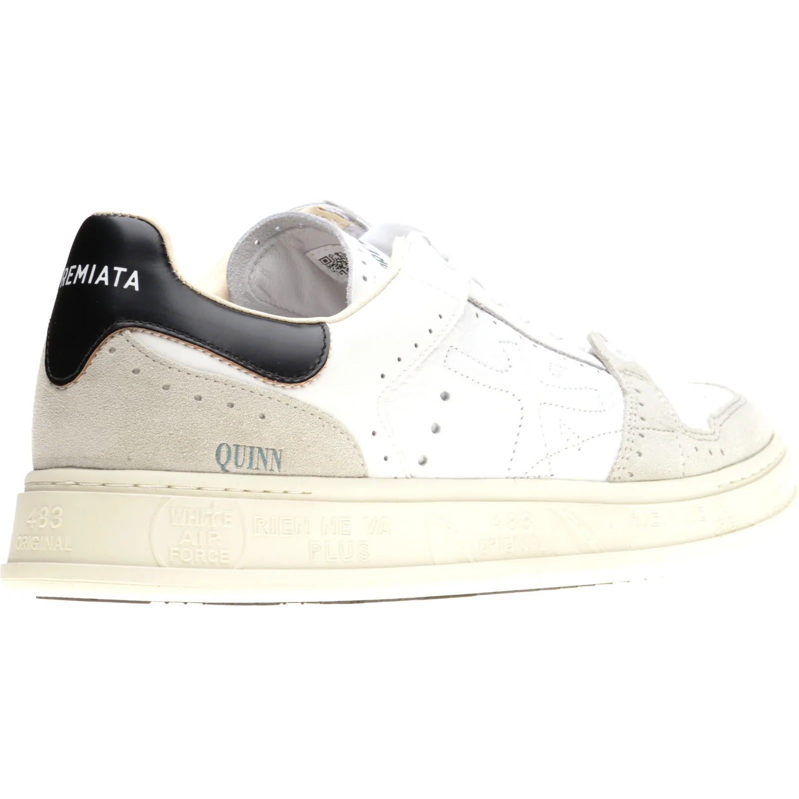 Premiata Quinn mens rubber-soled trainers in white and grey - Image 4