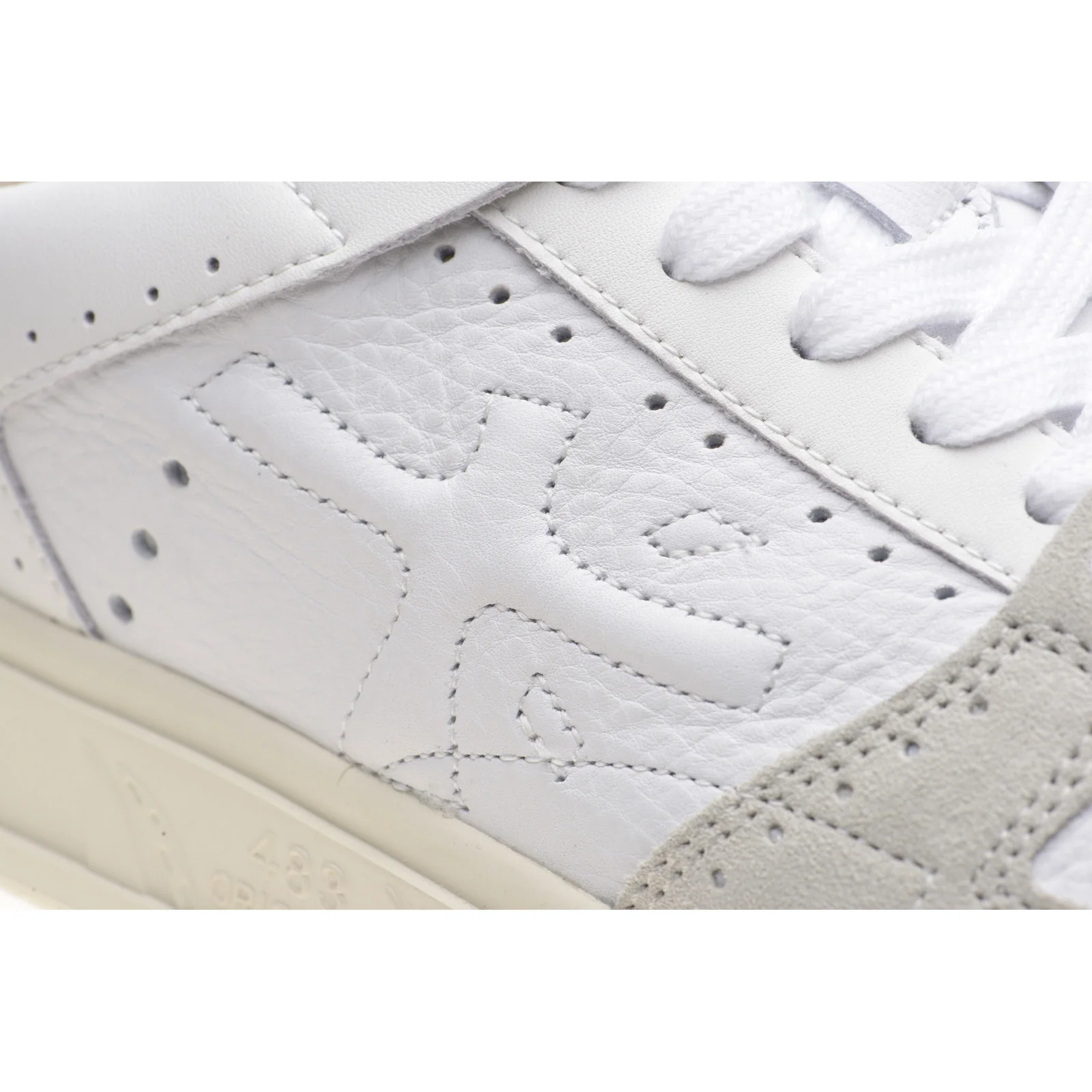 Premiata Quinn mens rubber-soled trainers in white and grey - Image 5