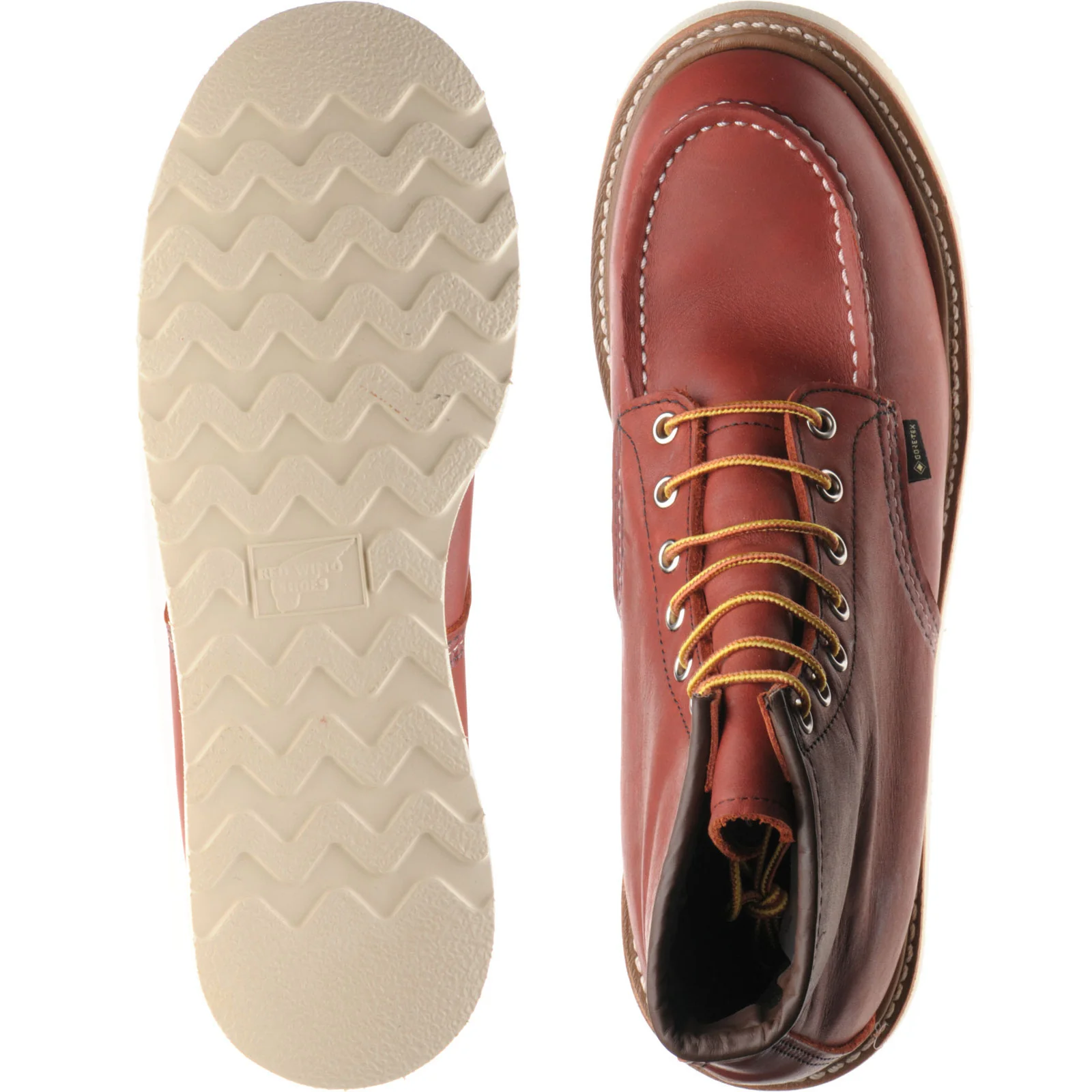 Red Wing 6-Inch Classic Moc mens rubber-soled boots in russet taos (irish setter) - Image 3