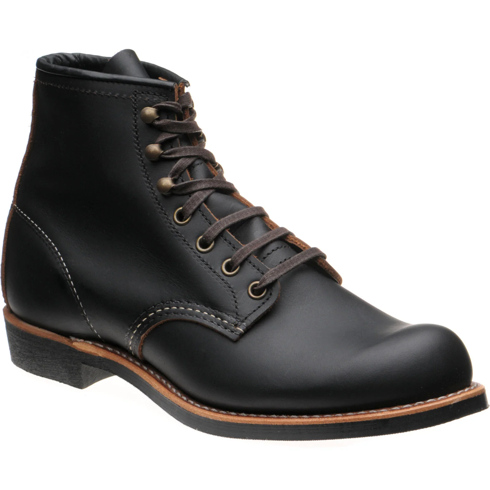 Red Wing Blacksmith mens rubber-soled boots in black prairie leather