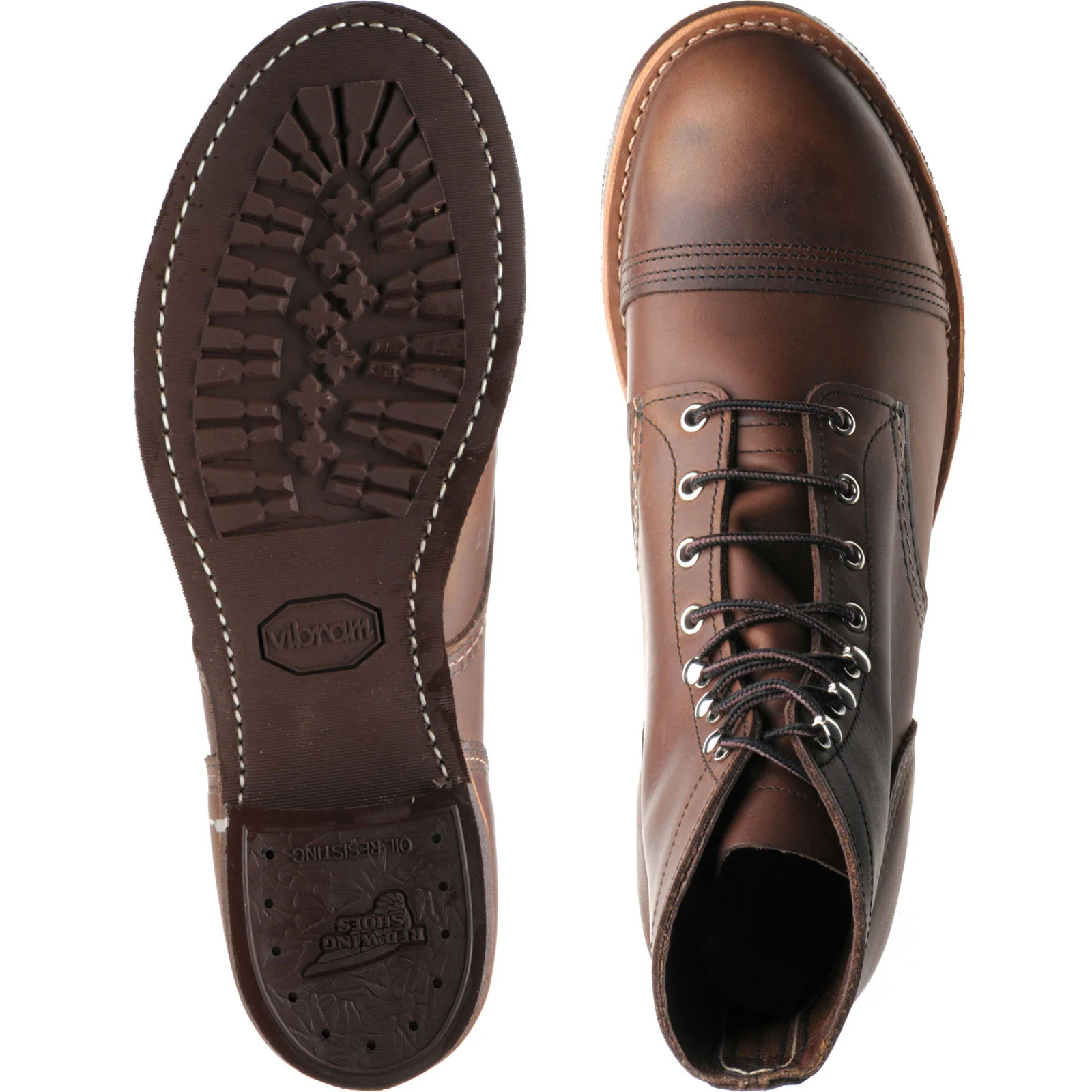 Red Wing Iron Ranger mens rubber-soled boots in amber harness - Image 3