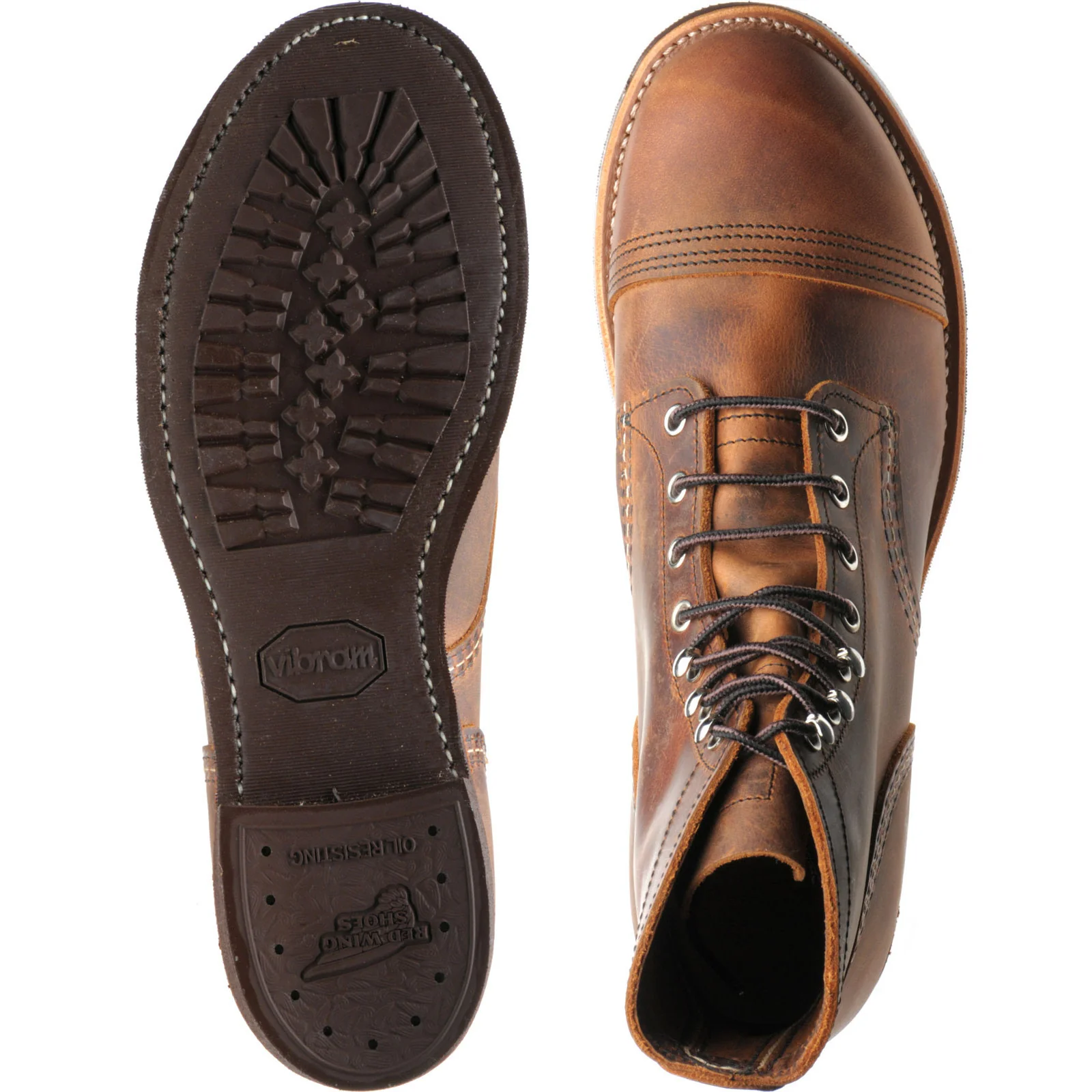 Red Wing Iron Ranger mens rubber-soled boots in copper rough and tough - Image 3