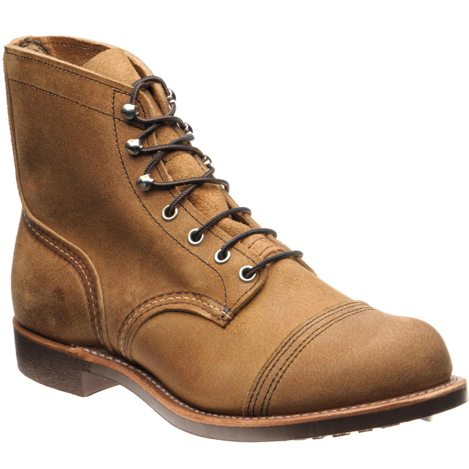 Red Wing Iron Ranger mens rubber-soled boots in hawthorne muleskinner