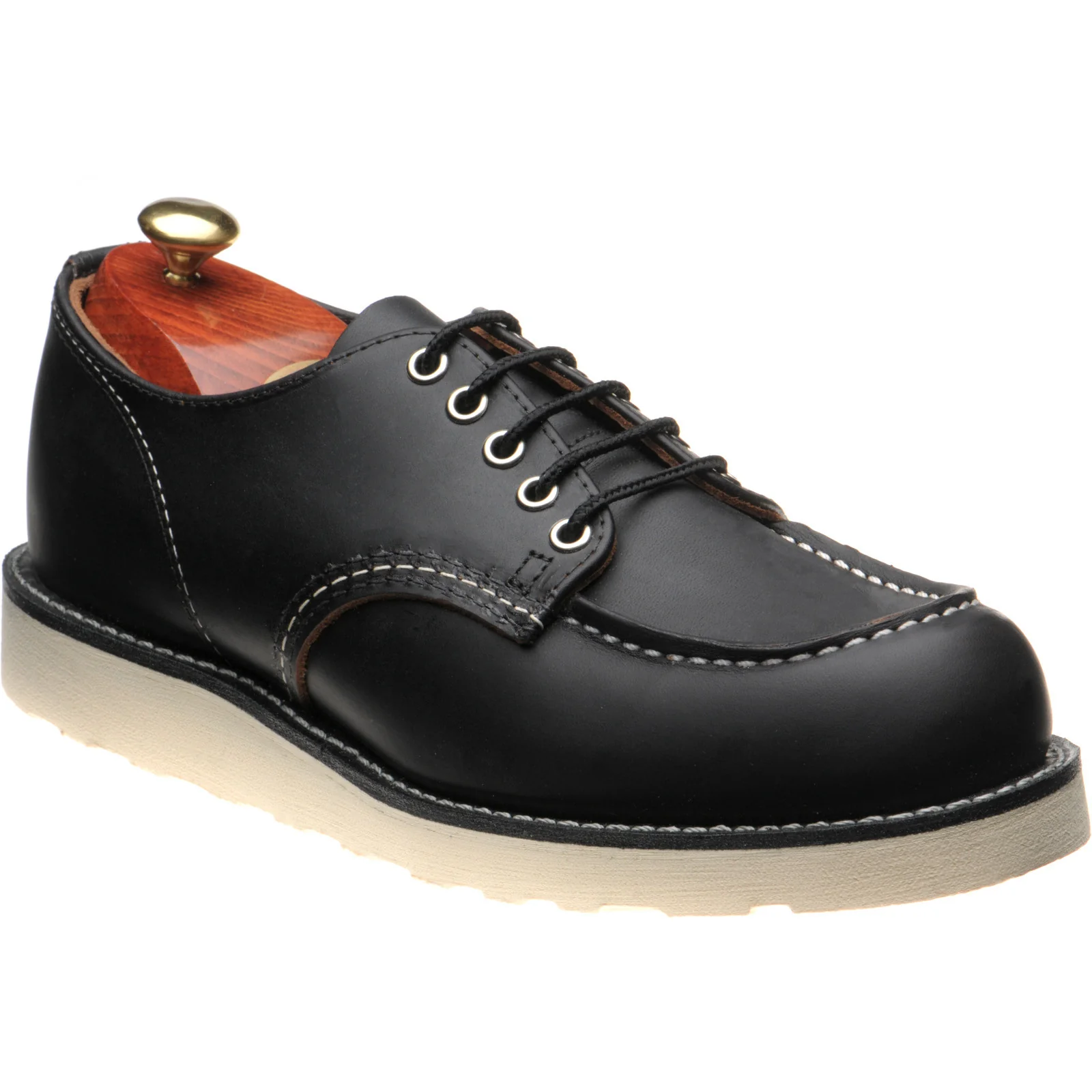 Red Wing Shop Moc Oxford mens rubber-soled Derby shoes in black prairie