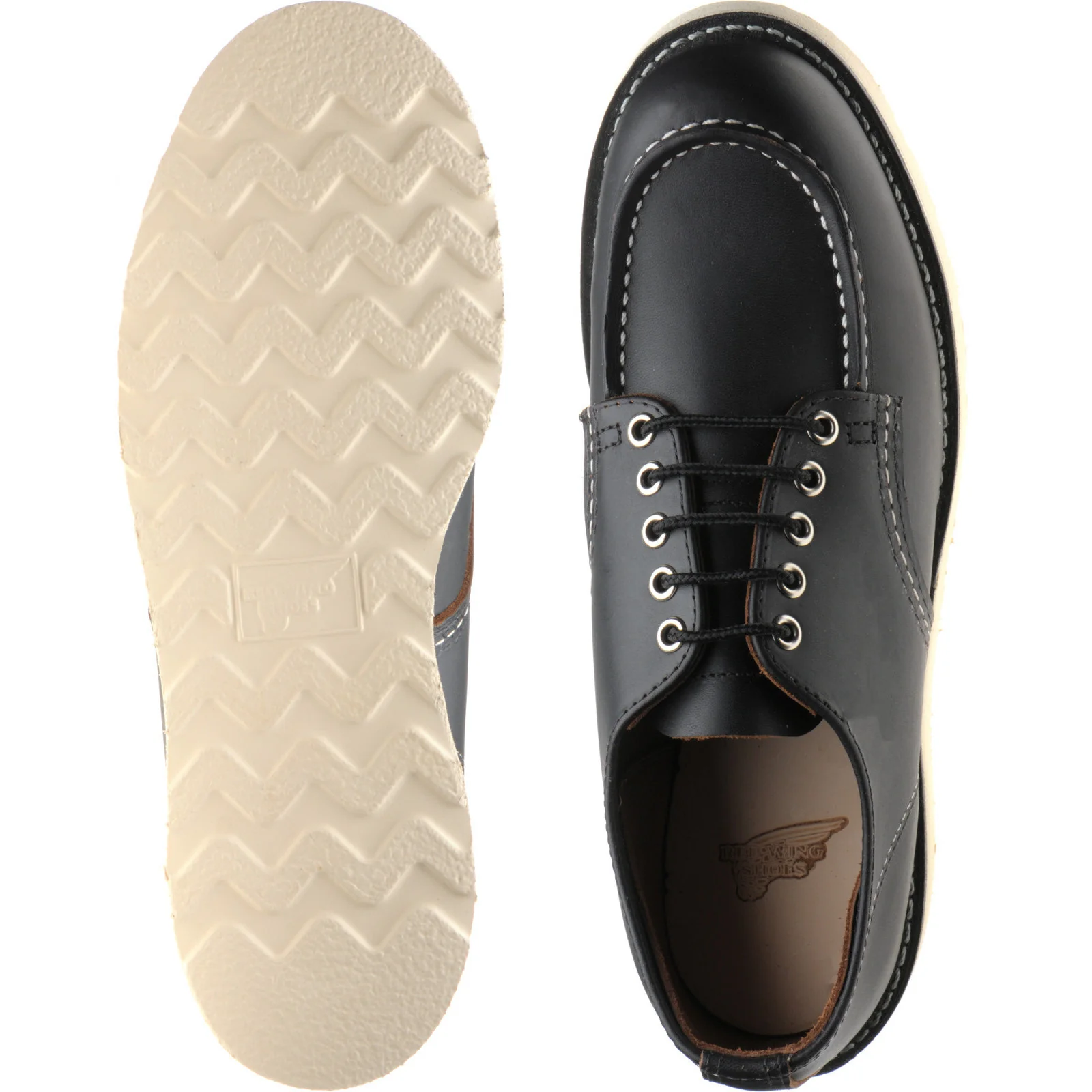 Red Wing Shop Moc Oxford mens rubber-soled Derby shoes in black prairie - Image 3