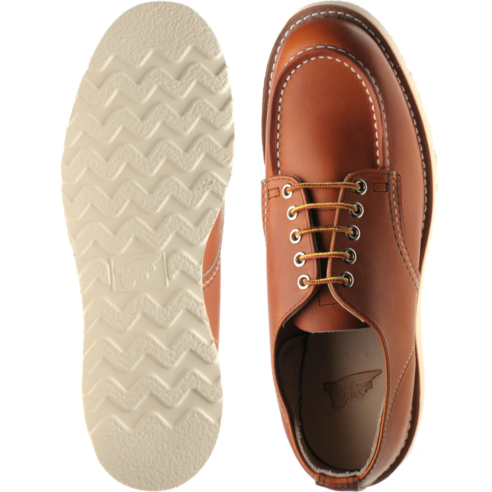 Red Wing Shop Moc Oxford mens rubber-soled Derby shoes in oro legacy - Image 3