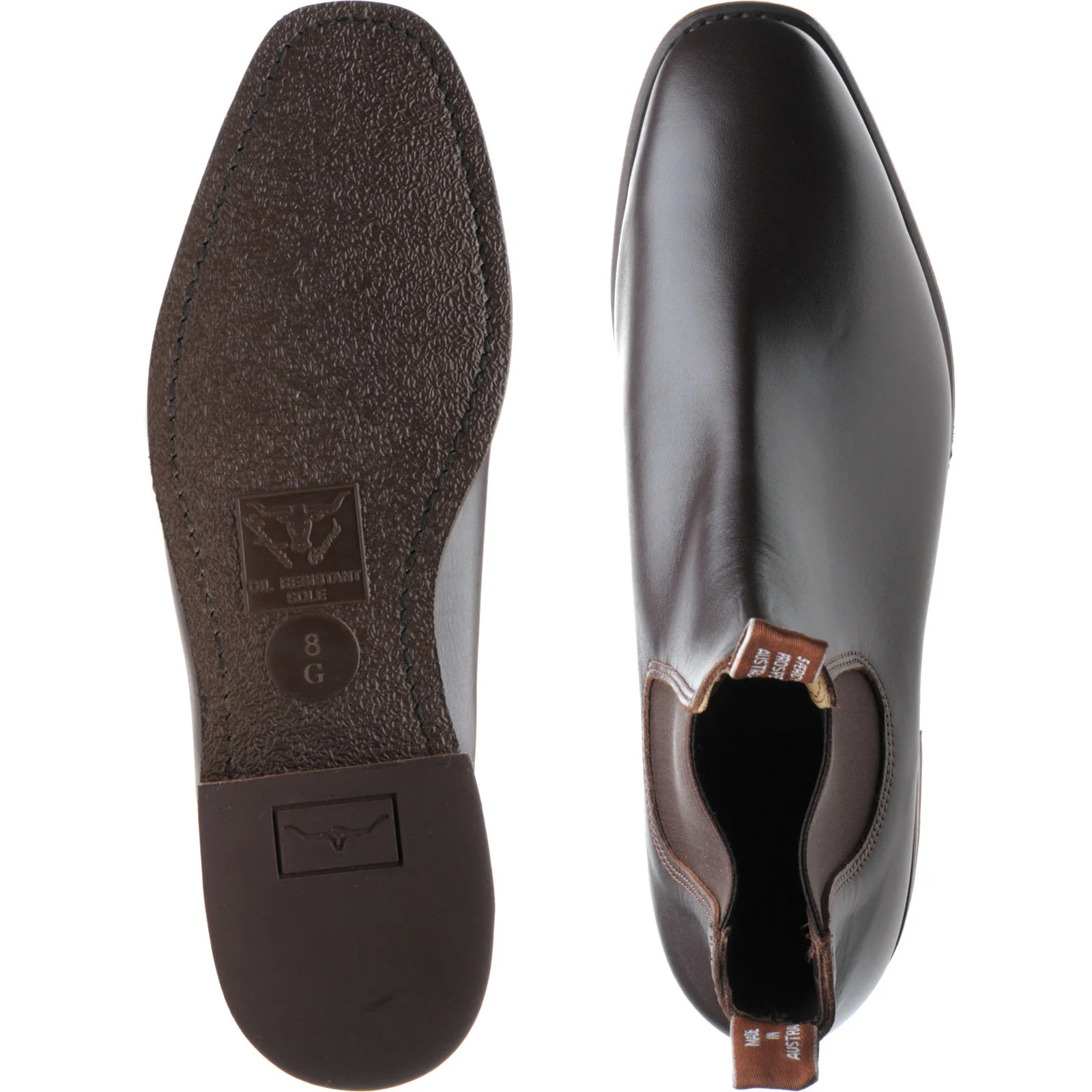 RM Williams Comfort Craftsman mens rubber-soled Chelsea boots in chestnut calf - Image 3
