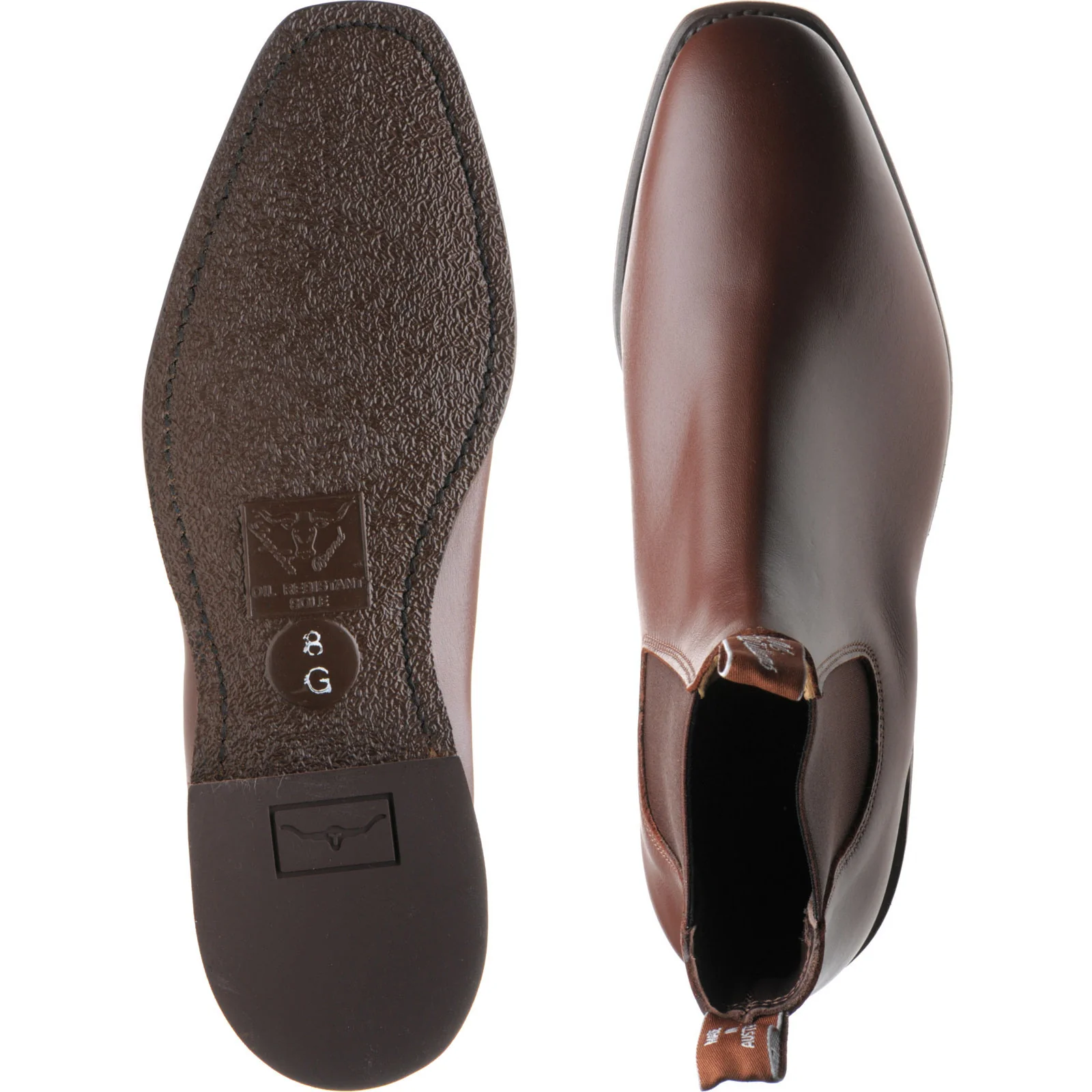 RM Williams Comfort Craftsman mens rubber-soled Chelsea boots in dark tan calf - Image 3