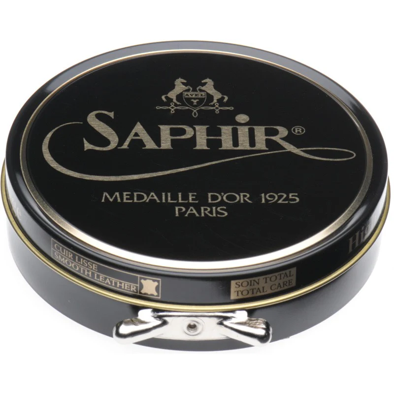 Saphir Pate De Luxe High Gloss Polish 100ml in black