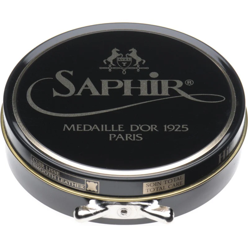 Saphir Pate De Luxe High Gloss Polish 100ml in dark brown