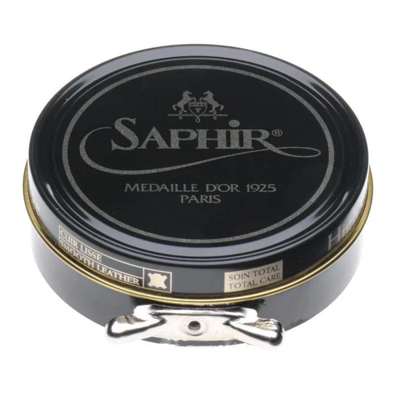 Saphir Pate De Luxe High Gloss Polish 50ml in dark brown