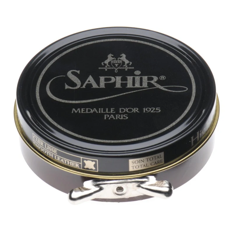 Saphir Pate De Luxe High Gloss Polish 50ml in medium brown