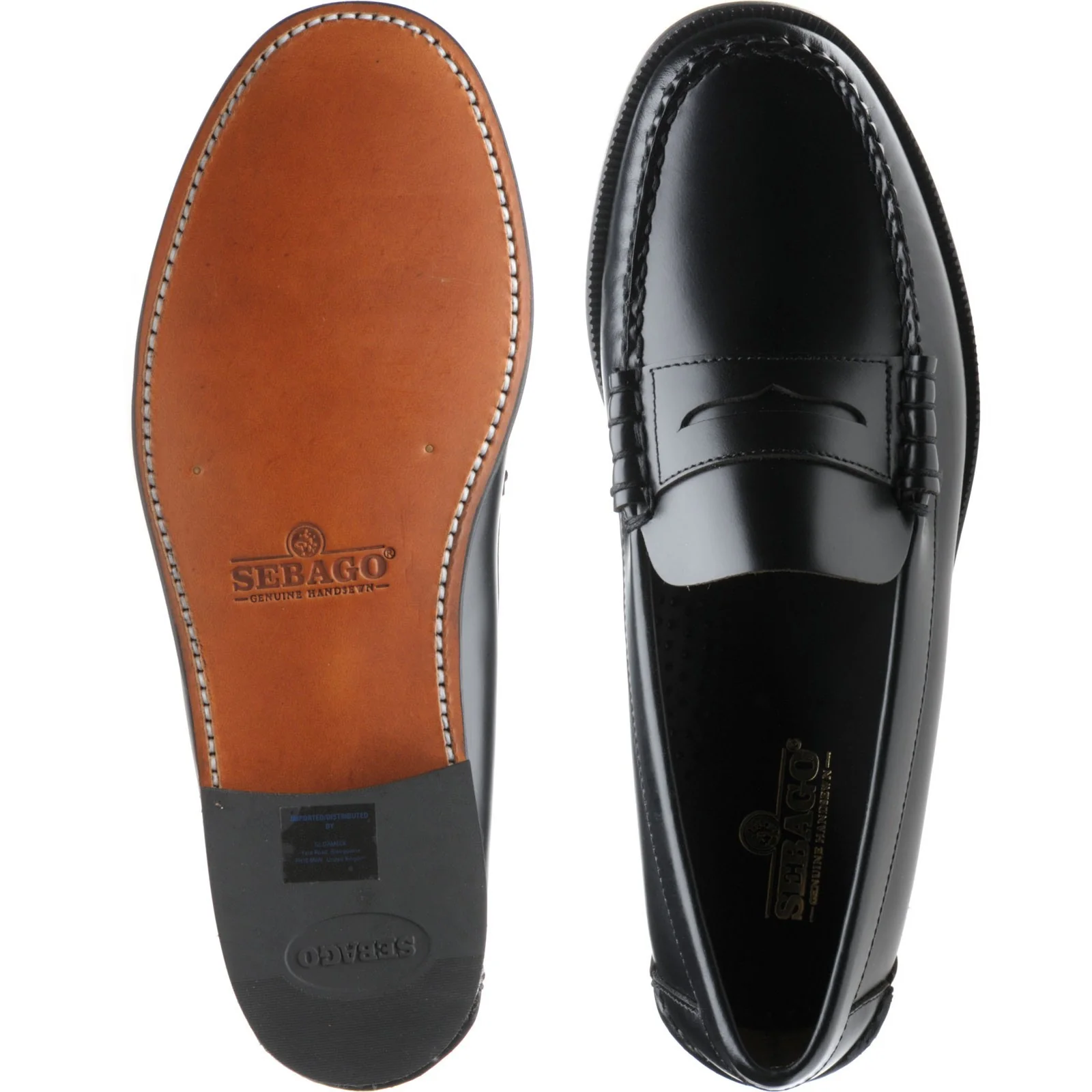 Sebago Classic Dan mens loafers in black (second) - Image 3