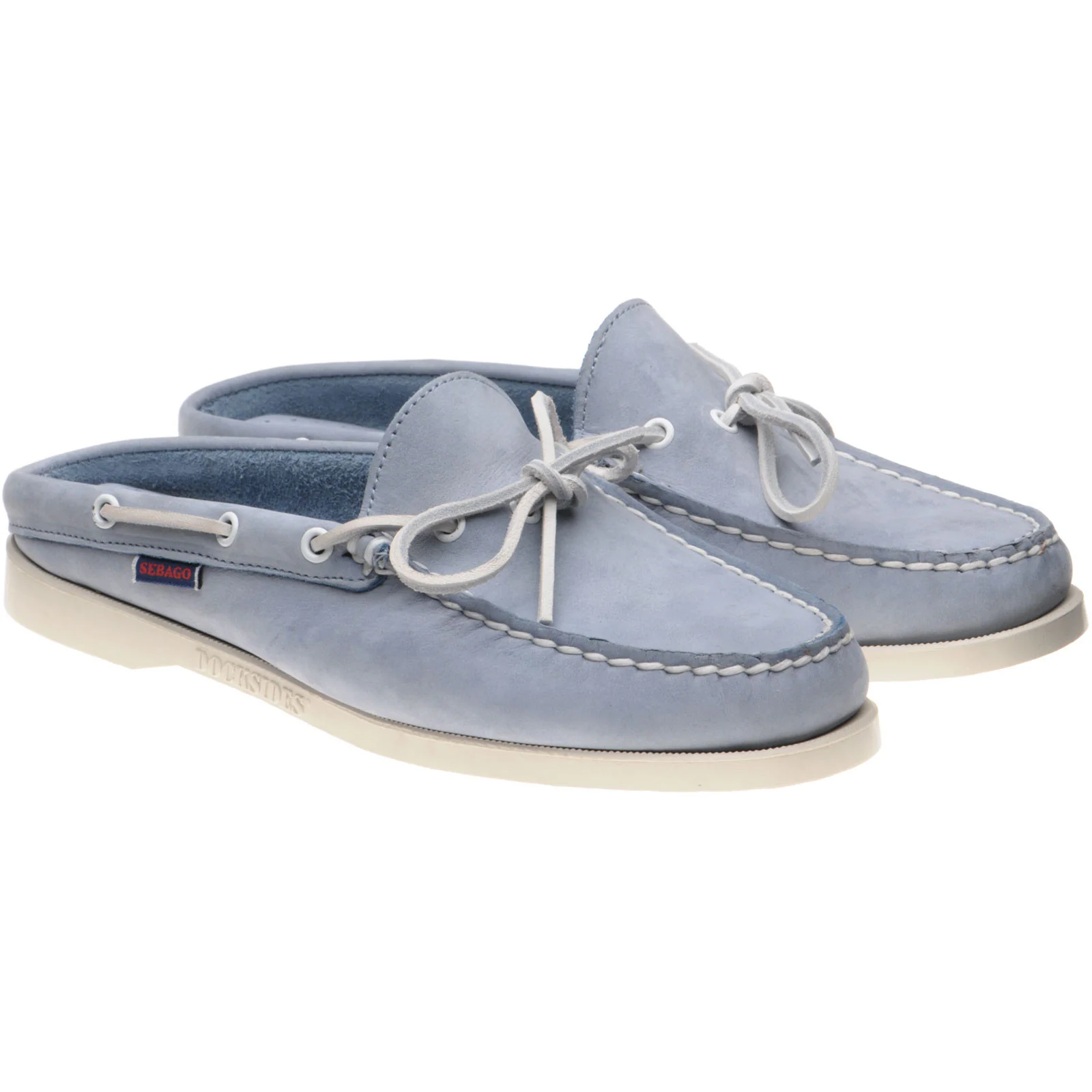 Sebago Clog ladies rubber-soled deck shoes in blue nubuck