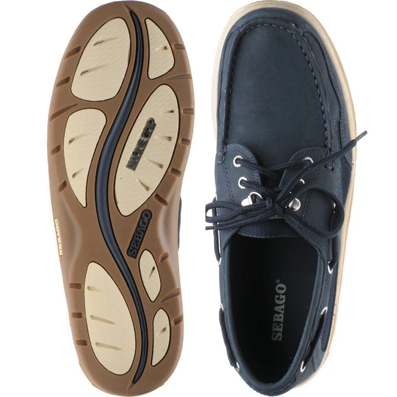 Sebago Clovehitch mens rubber-soled deck shoes in navy - Image 3