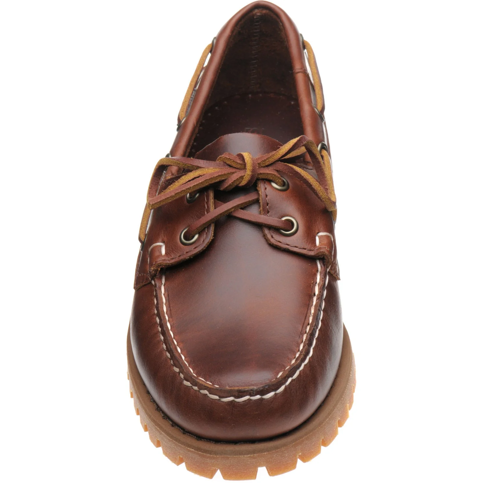 Sebago Ranger Waxy mens rubber-soled deck shoes in brown gum - Image 2