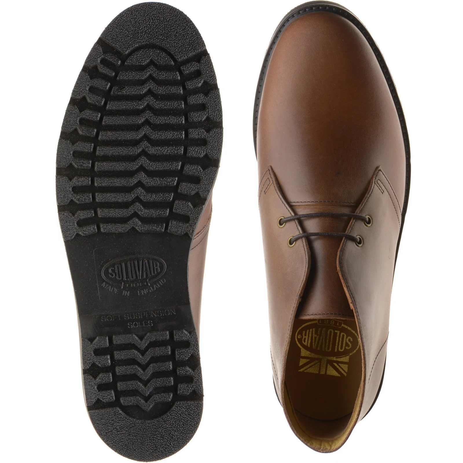 Solovair Chukka Boot mens rubber-soled boots in brown gaucho - Image 3
