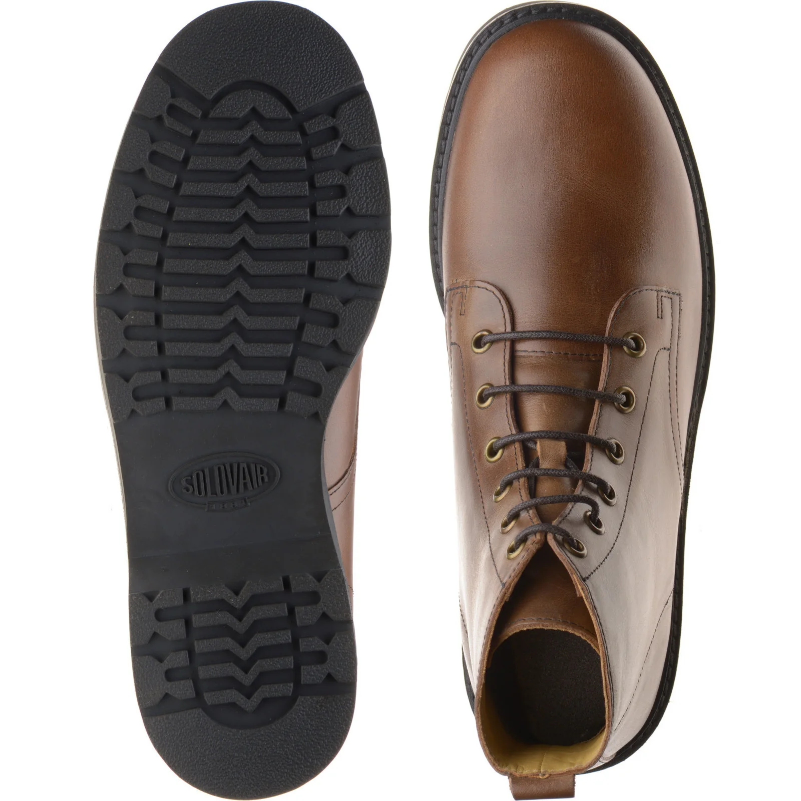 Solovair Derby Boot mens rubber-soled boots in brown gaucho - Image 3
