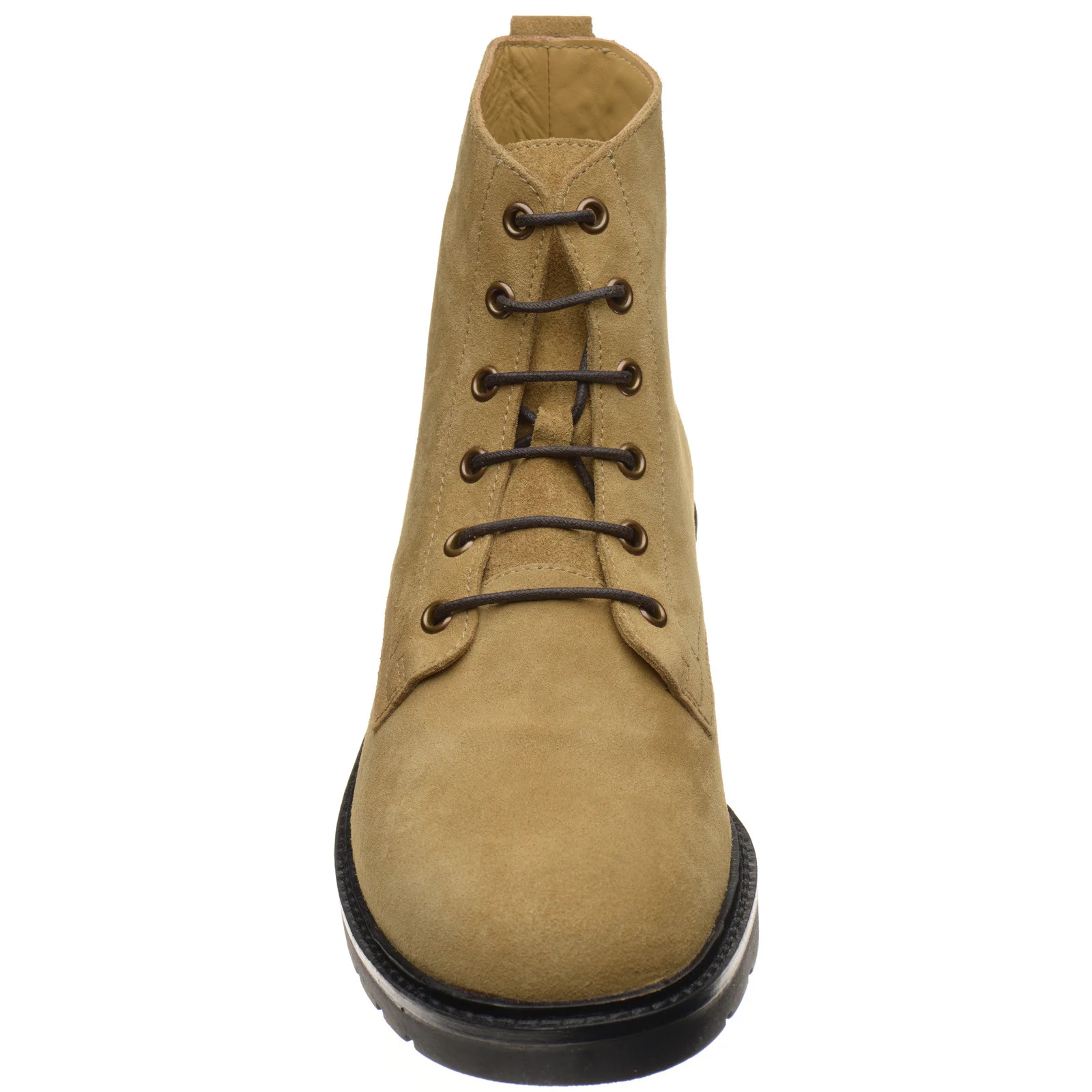 Solovair Derby Boot mens rubber-soled boots in tan suede - Image 2