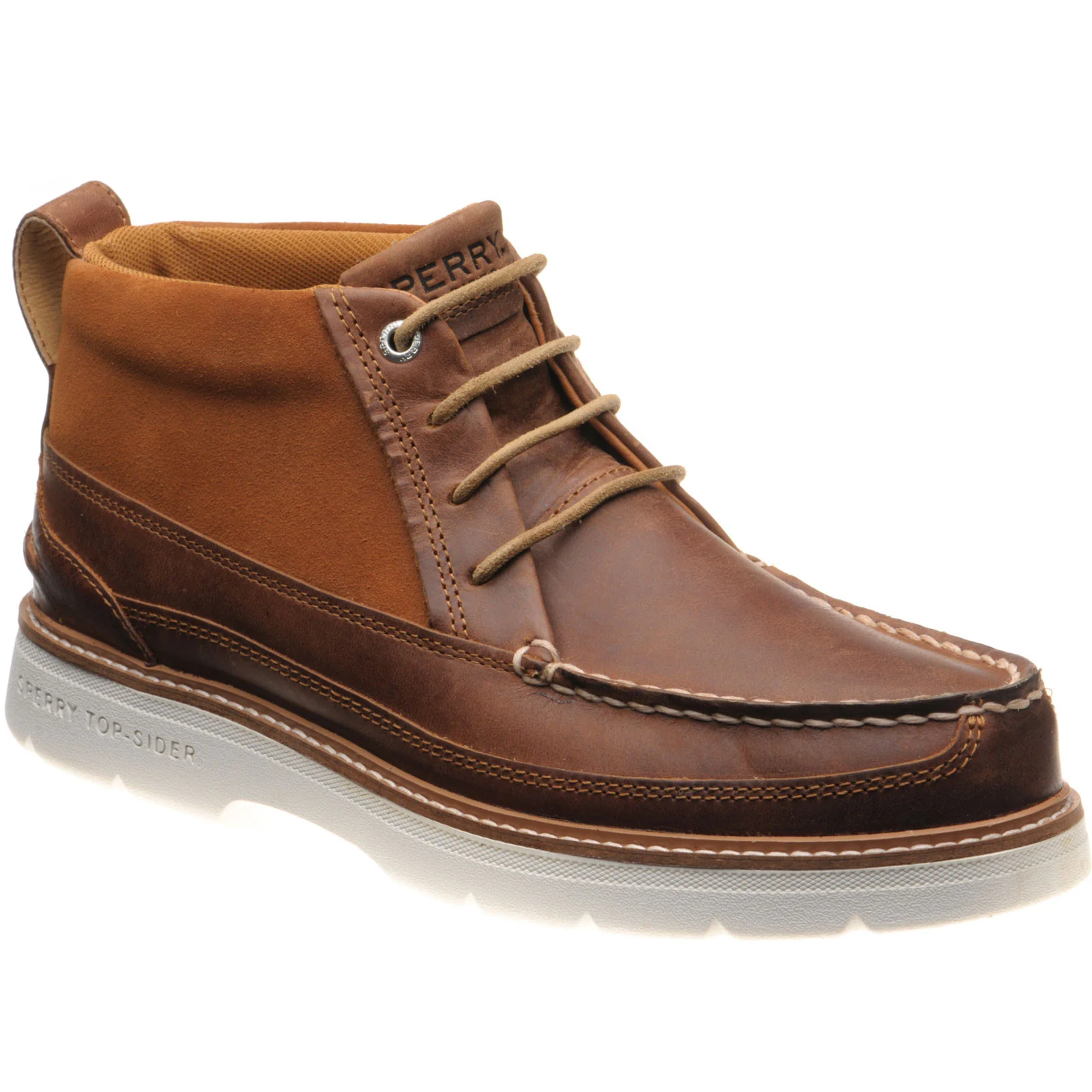 Sperry Plushwave Lug mens rubber-soled Chukka boots in tan