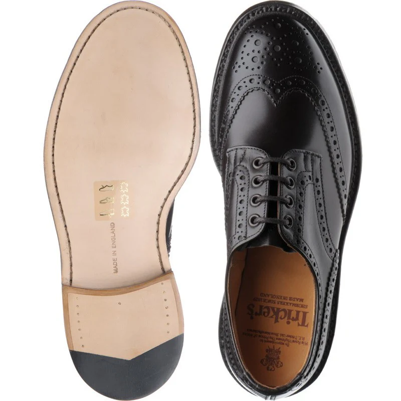 Trickers Bourton mens brogues in espresso calf - Image 3