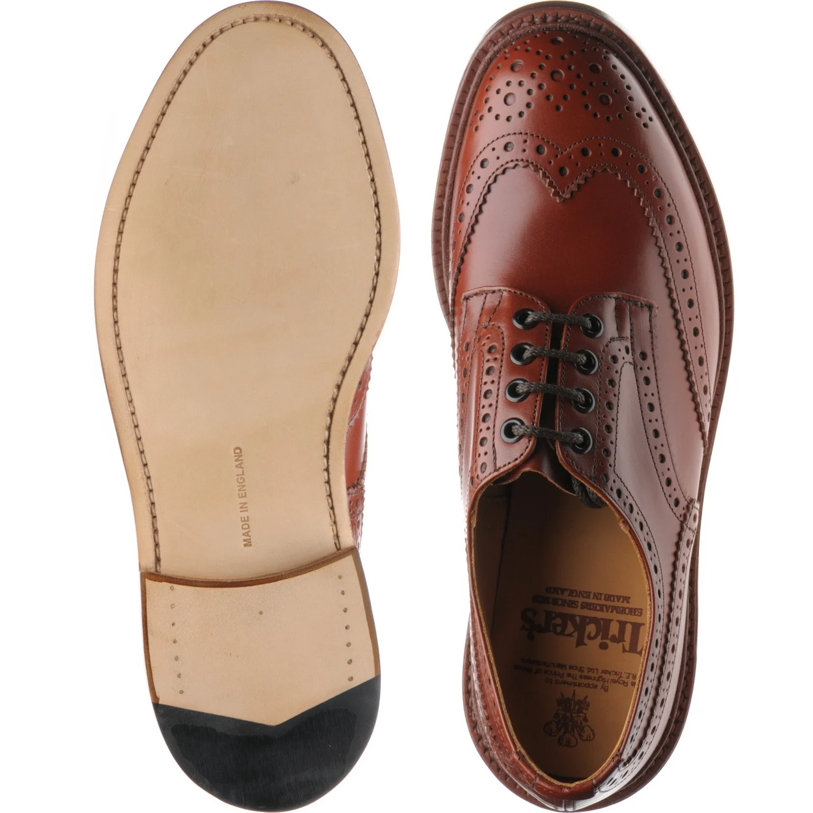 Trickers Bourton mens brogues in marron calf - Image 3