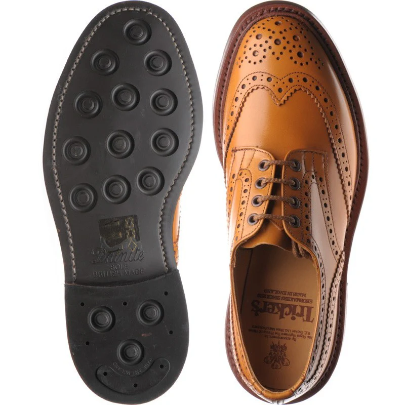 Trickers Bourton (Rubber) mens rubber-soled brogues in acorn antique calf - Image 3