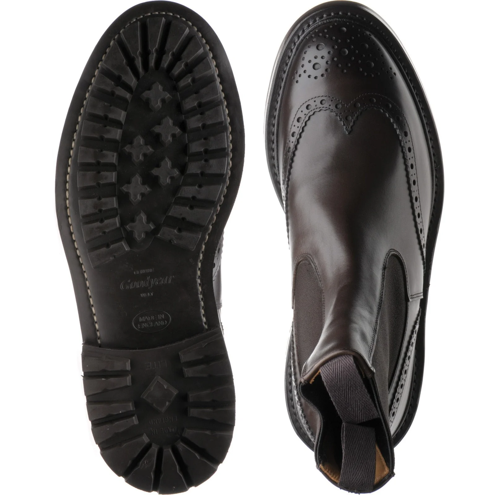 Trickers Henry mens rubber-soled brogue boots in espresso calf - Image 3
