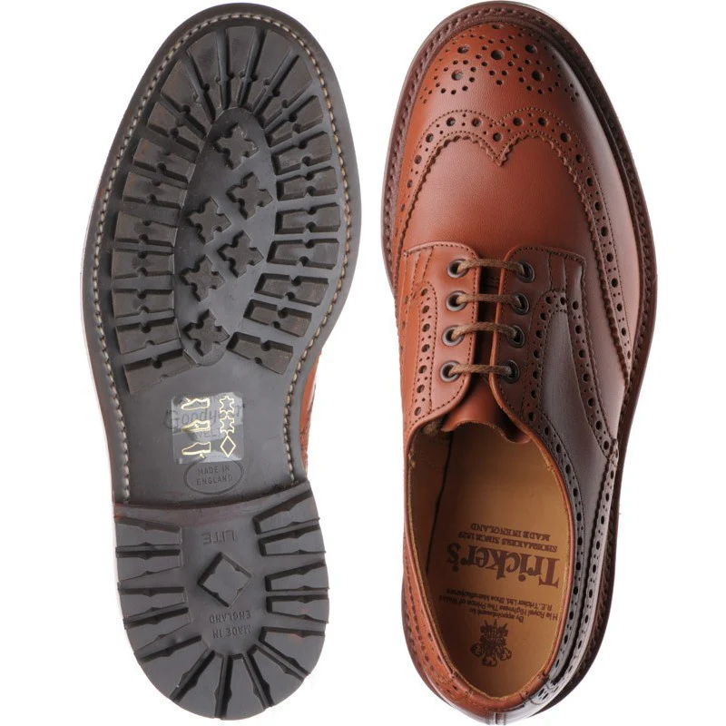 Trickers Keswick (rubber) mens rubber-soled brogues in c shade gorse calf - Image 3