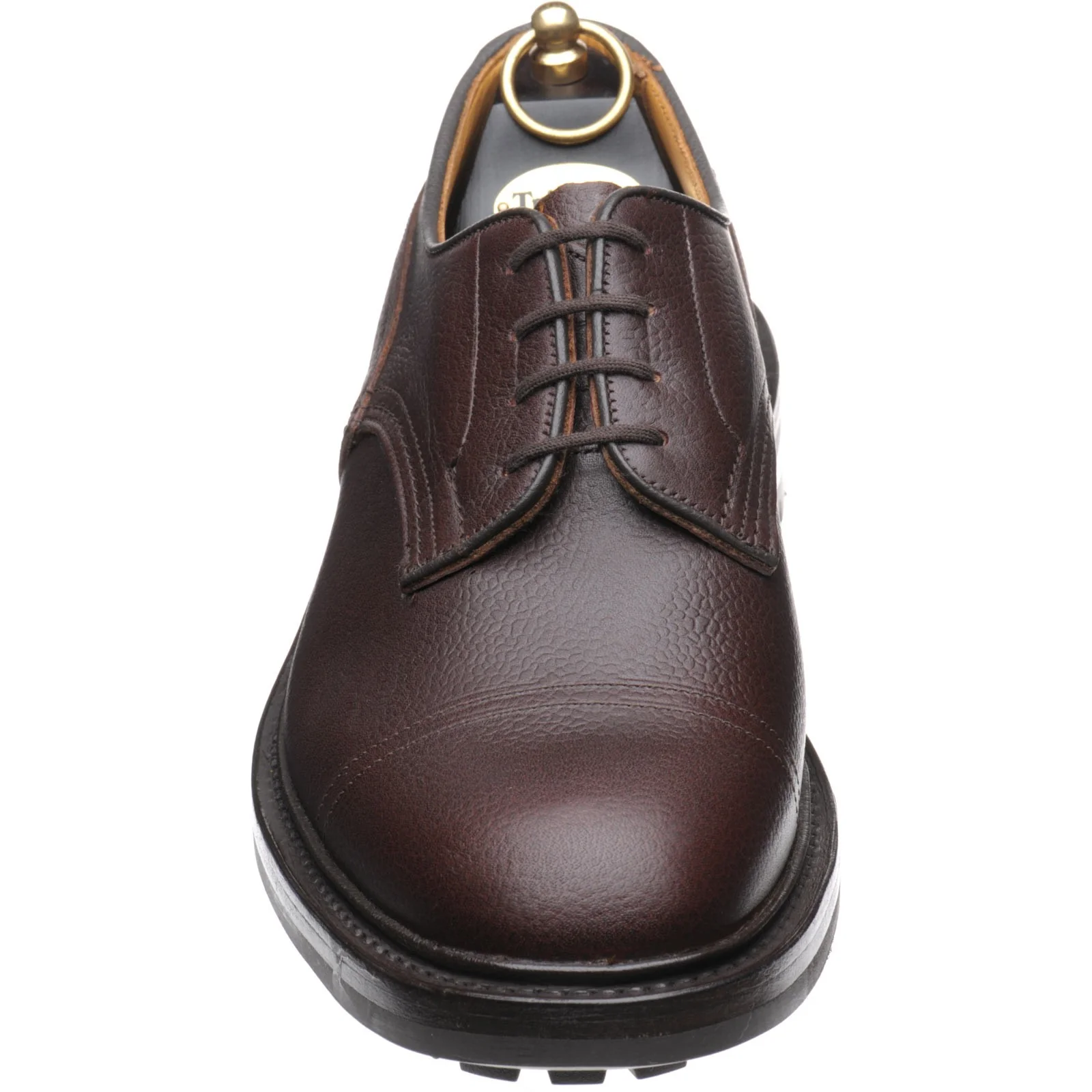 Trickers Matlock mens rubber-soled Derby shoes in brown zug grain - Image 2