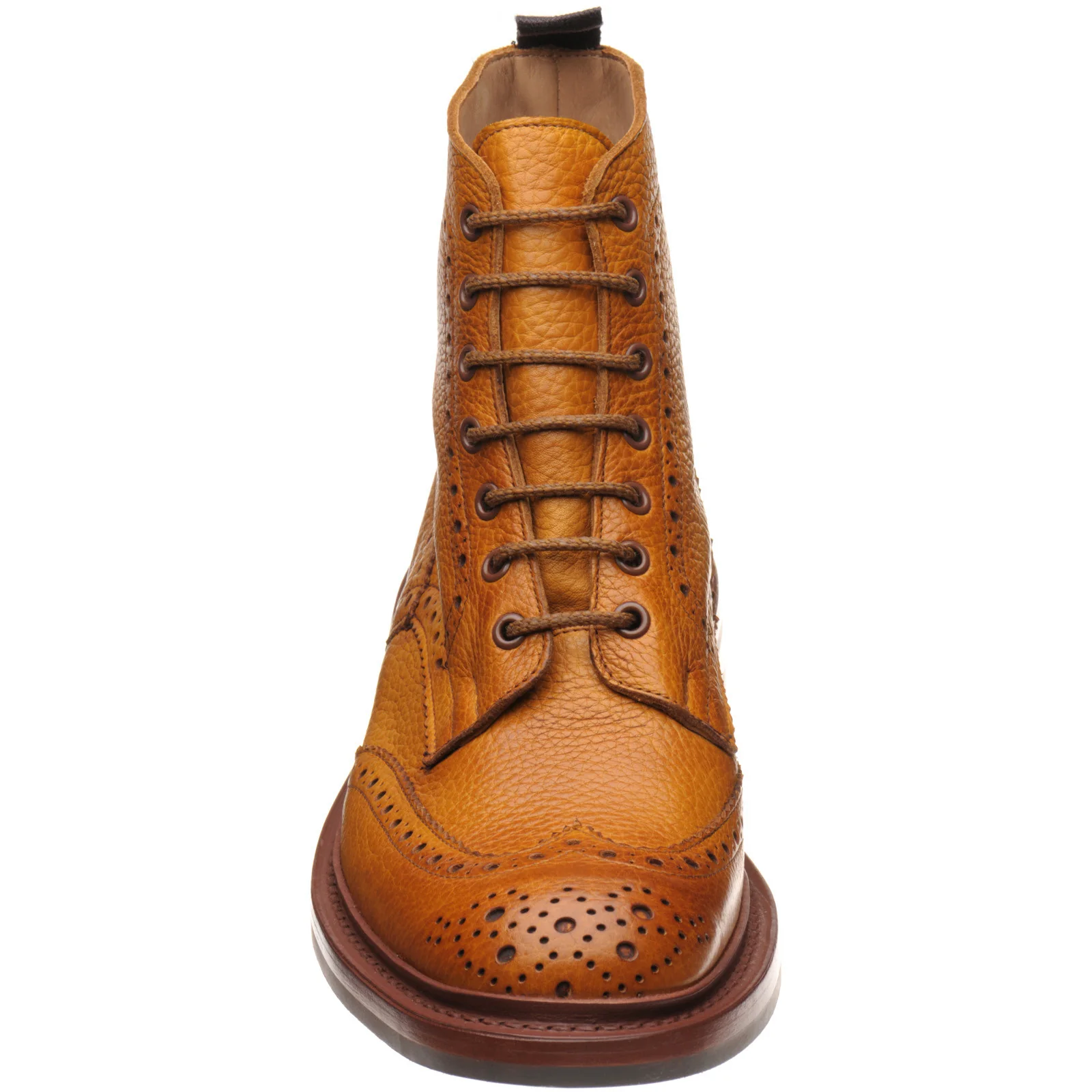Trickers Stow (Rubber) mens rubber-soled brogue boots in acorn muflone - Image 2