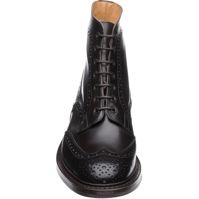 Trickers Stow (Rubber) mens rubber-soled brogue boots in dk brown espresso calf - Image 2