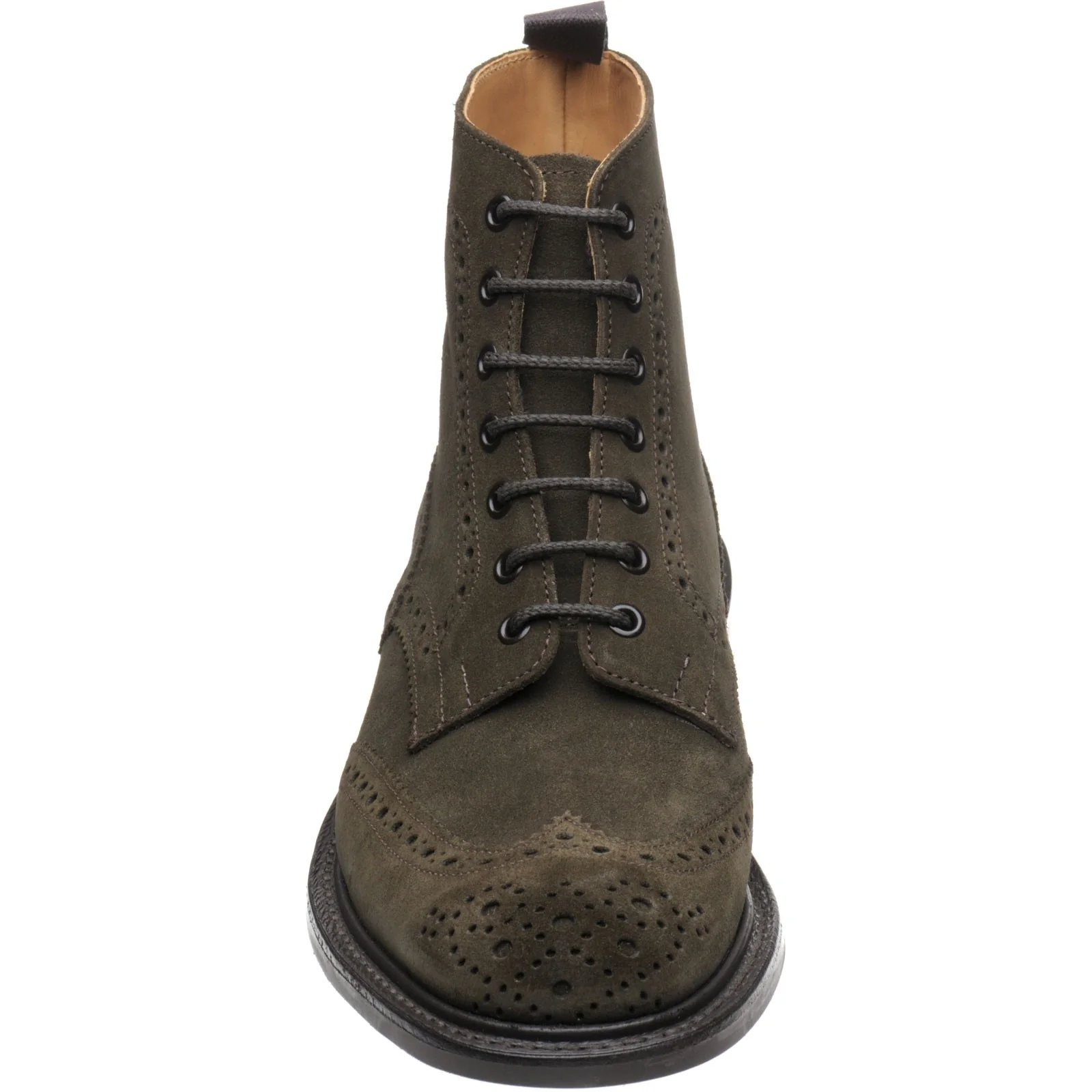 Trickers Stow (Rubber) mens rubber-soled brogue boots in earth ox reversed - Image 2
