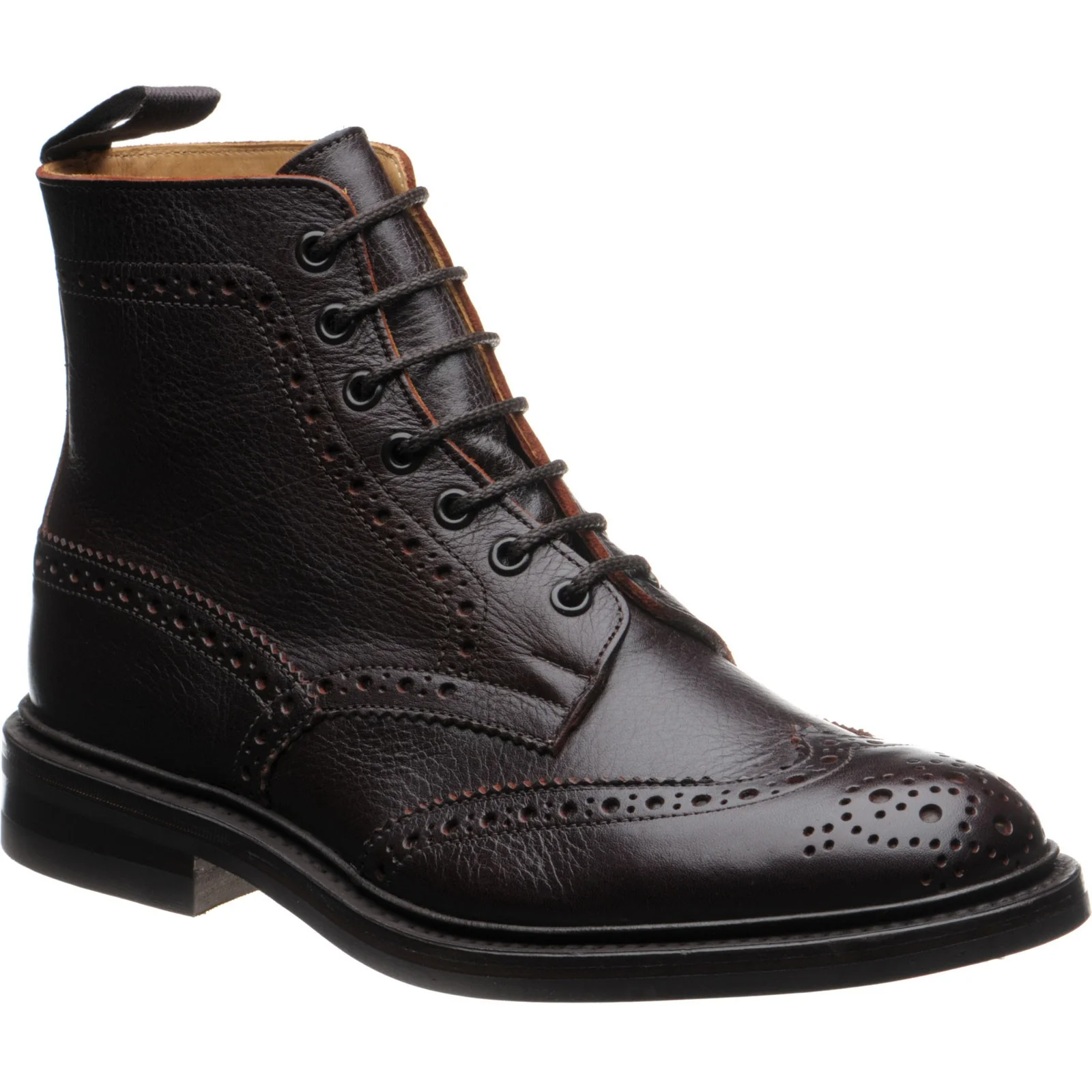 Trickers Stow (Rubber) mens rubber-soled brogue boots in polo kudu