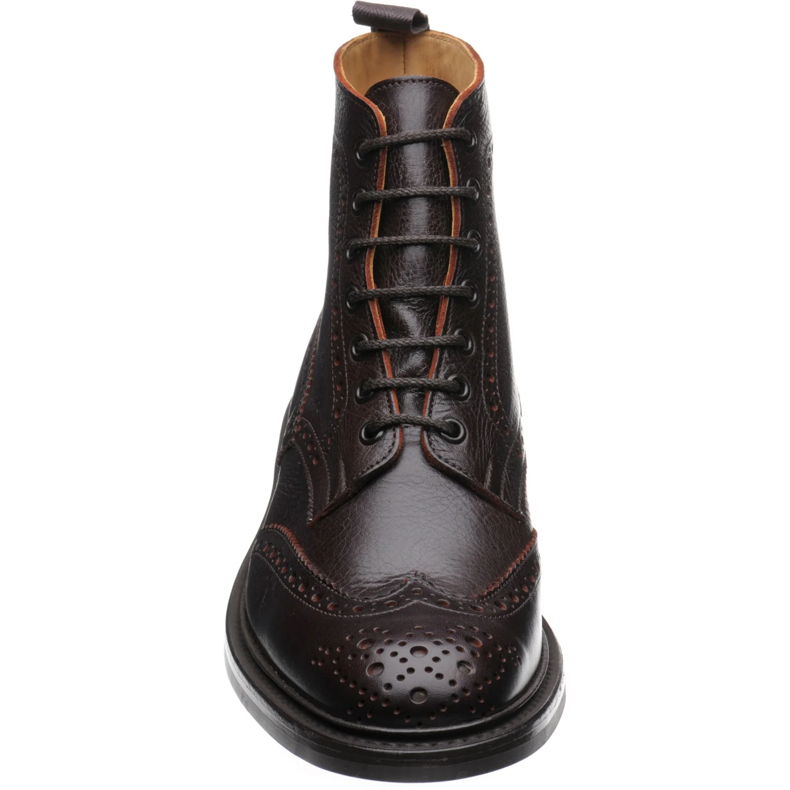 Trickers Stow (Rubber) mens rubber-soled brogue boots in polo kudu - Image 2