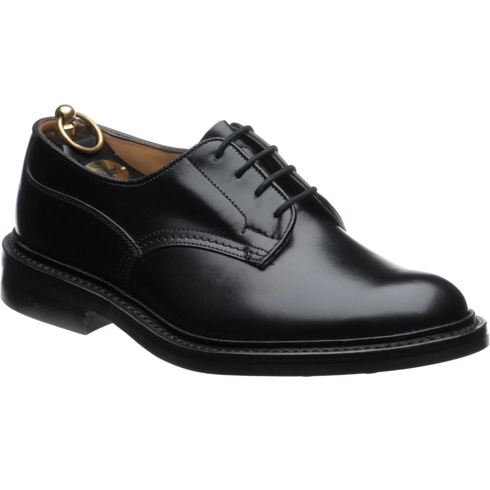 Trickers Woodstock (Rubber) mens rubber-soled Derby shoes in black calf